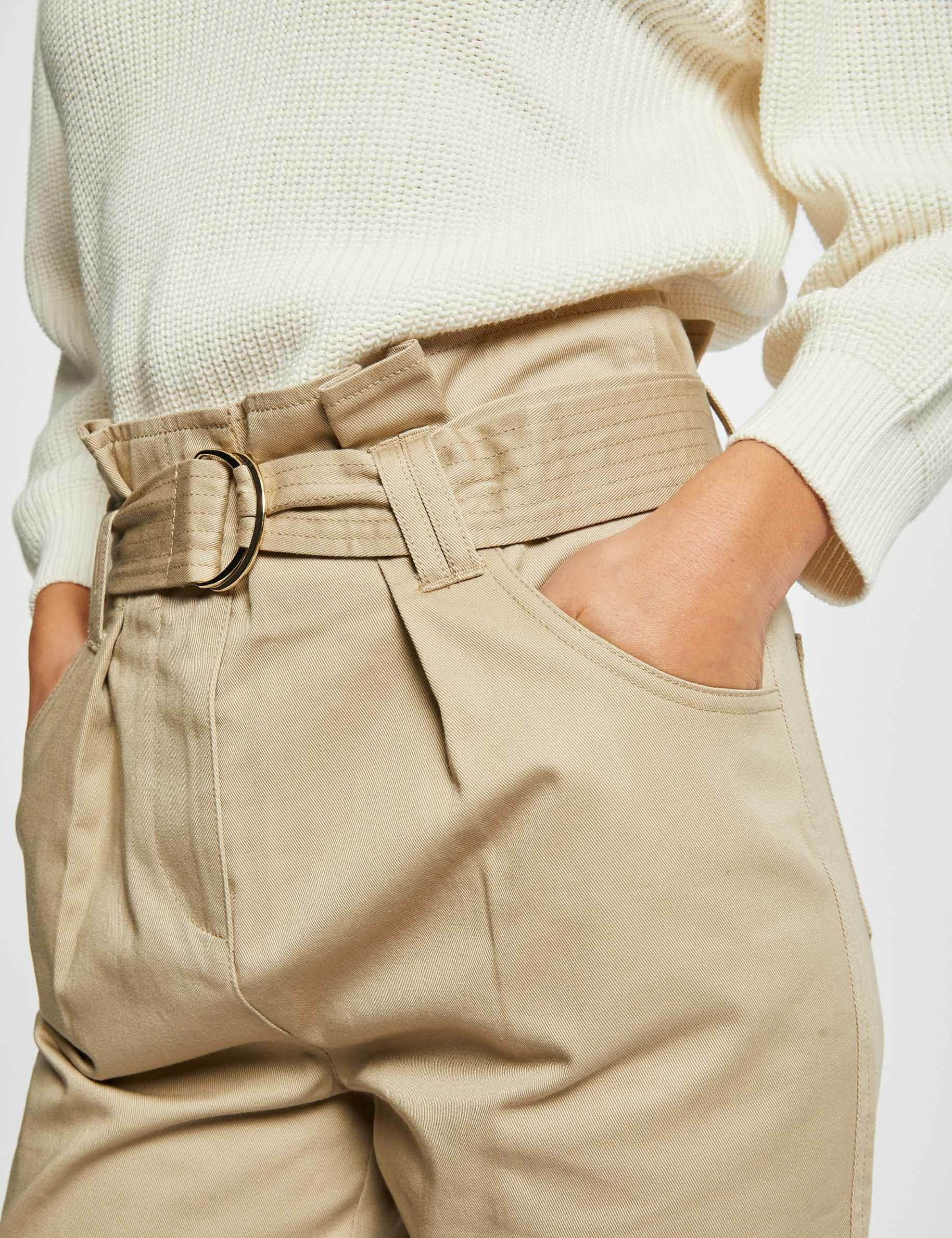 Pantalon carotte top femme beige