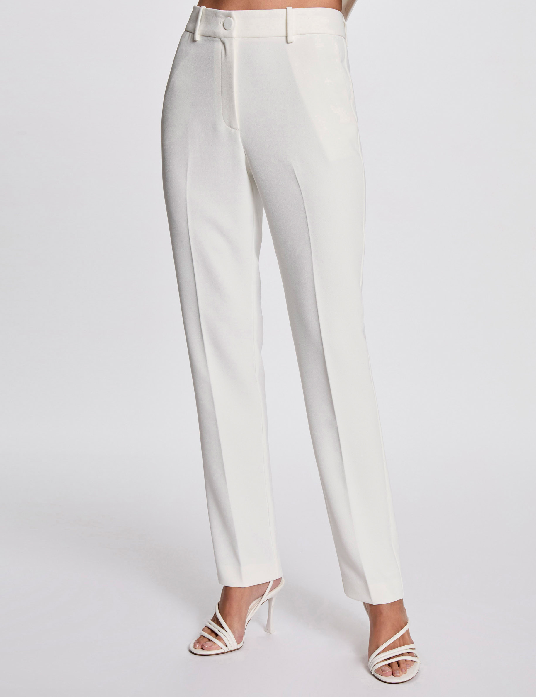pantalon fluide a pinces blanc femme Pantalon fluide à pinces blanc femme