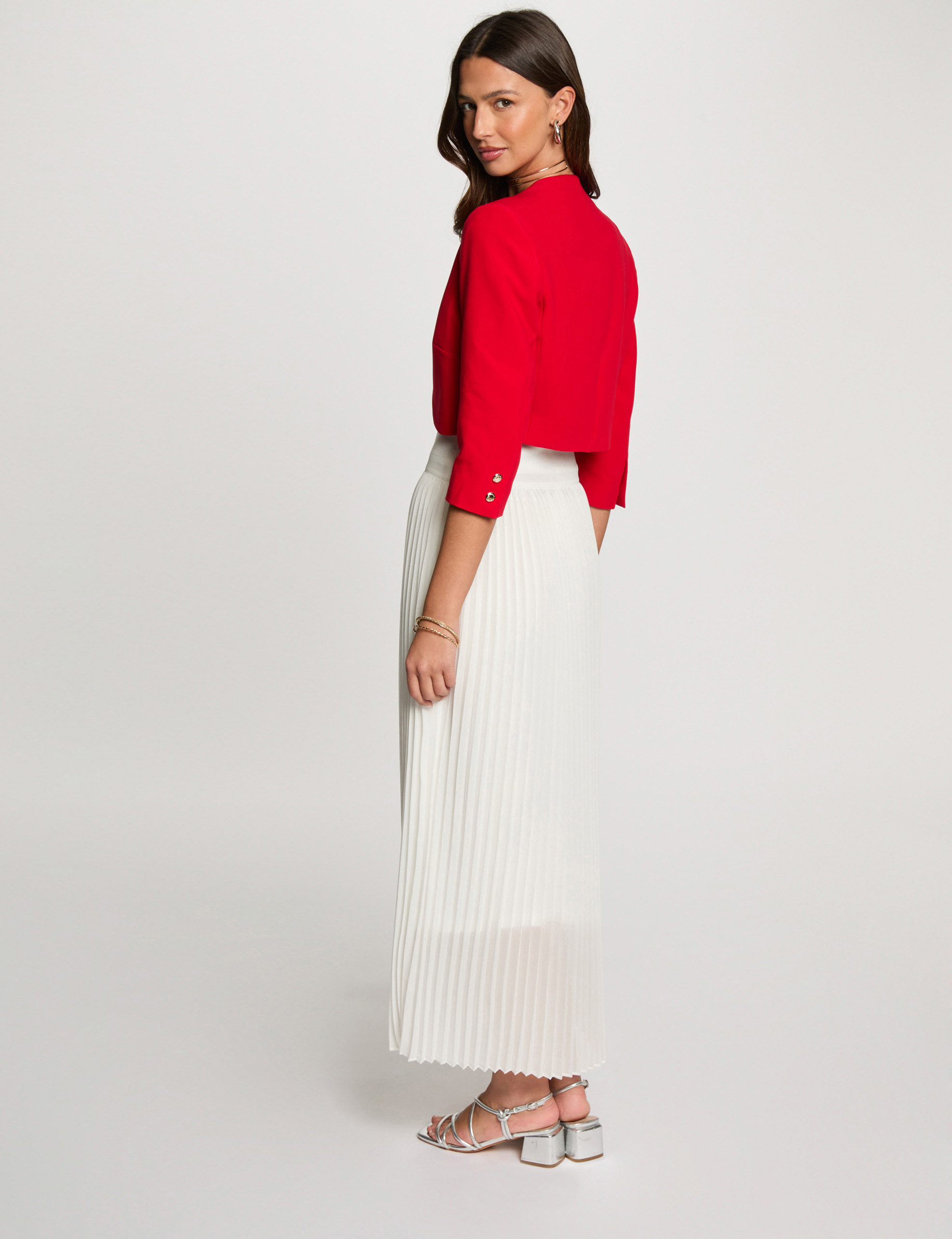veste droite manches 34 rouge femme Veste droite manches 3/4 rouge femme