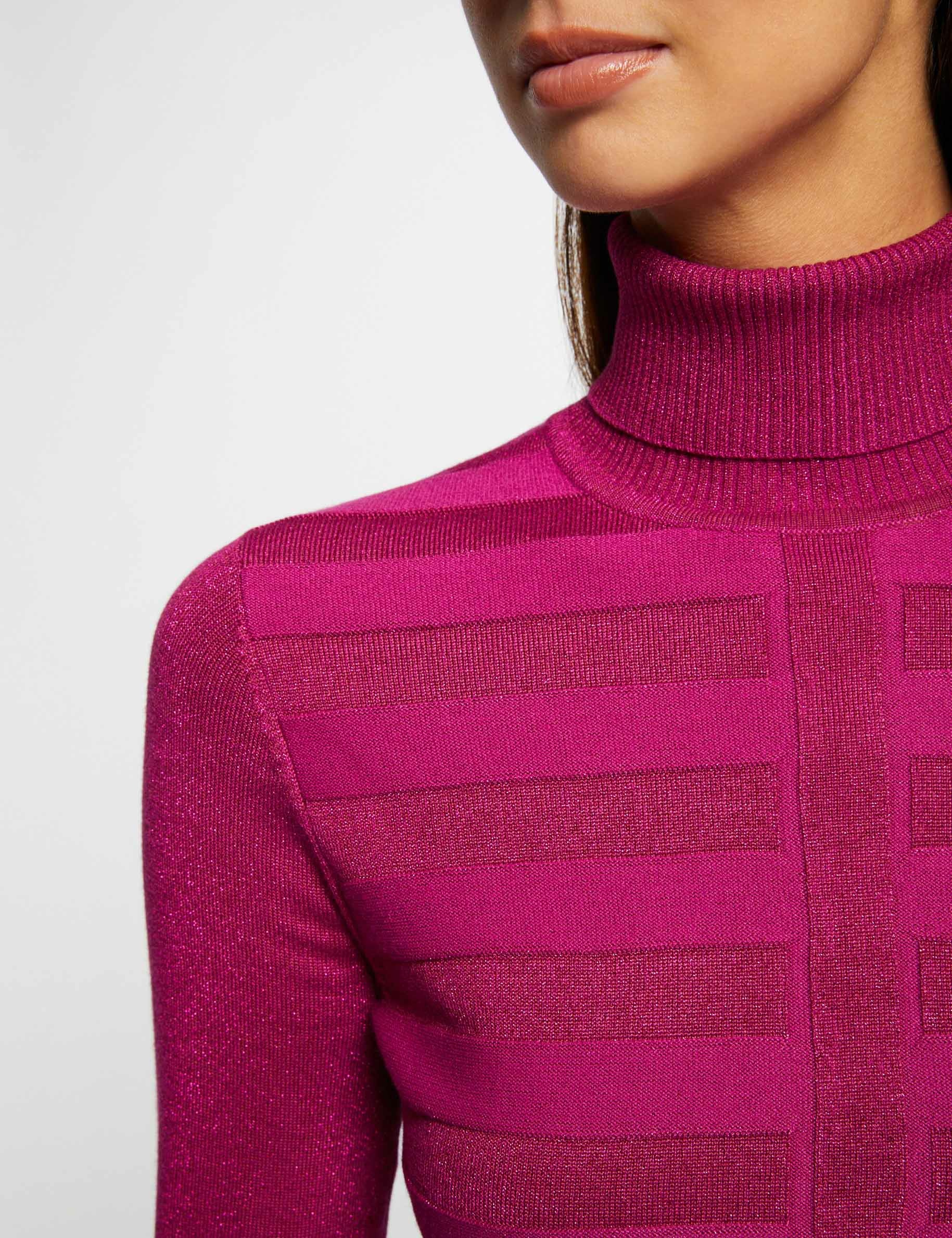Pull Col Roulé Manches Longues Morgan - Maille Fine Côtelée - Coupe Ajustée - 78% Viscose, 22% Polyamide
