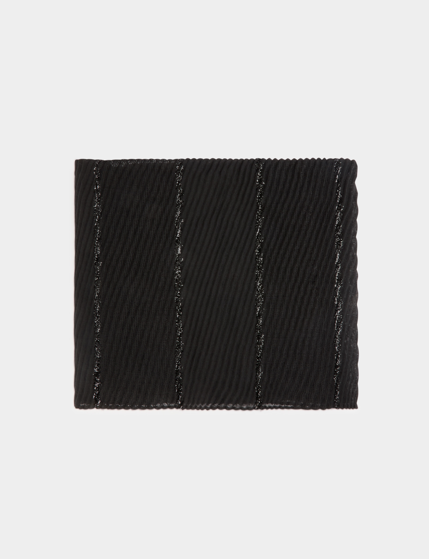 Foulard pliss&eacute; m&eacute;tallis&eacute; noir femme