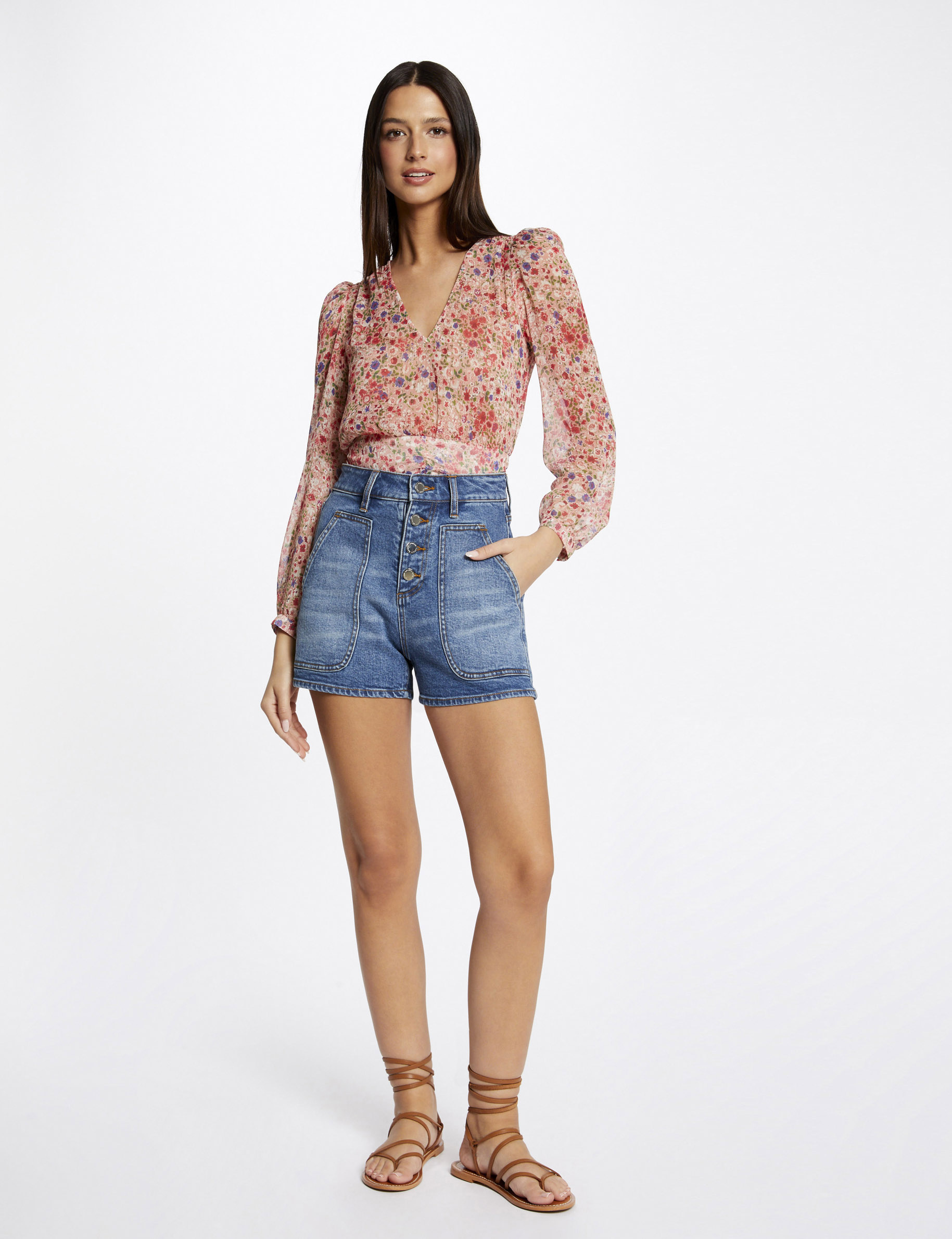 Blouse manches longues imprimé floral multico femme Blouse manches longues imprimé floral multico femme
