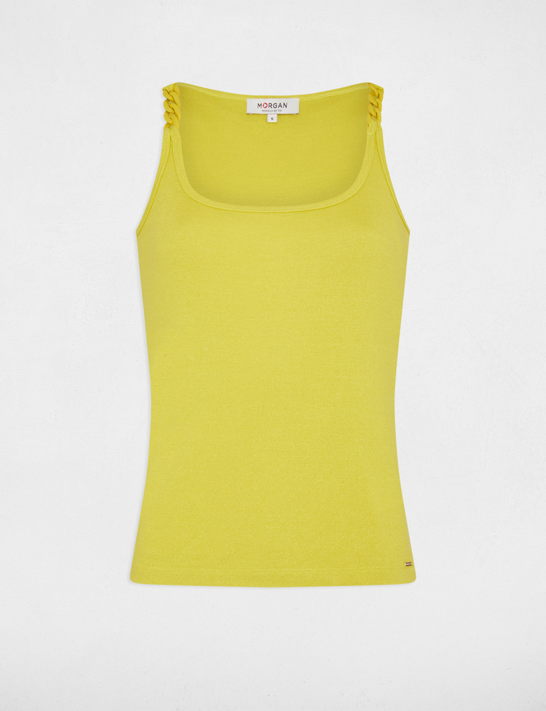 debardeur bretelles fines jaune moyen femme Débardeur bretelles fines jaune moyen femme
