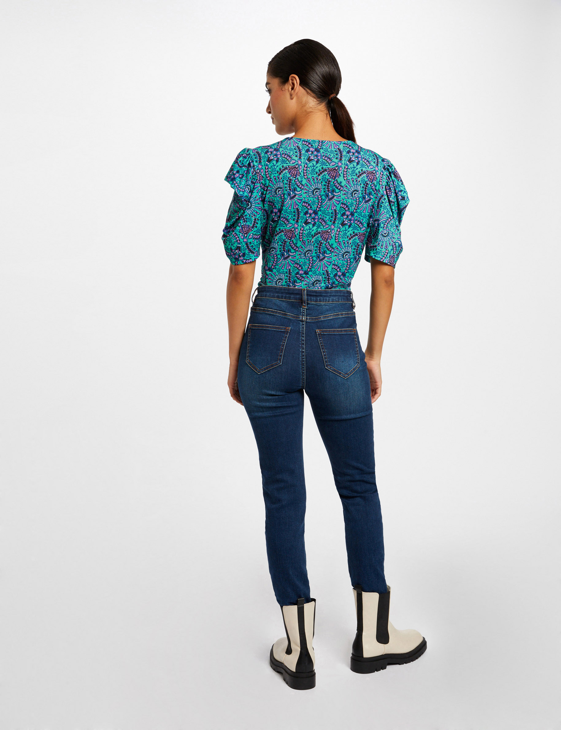 T-shirt manches courtes imprimé abstrait multico femme T-shirt manches courtes imprimé abstrait multico femme