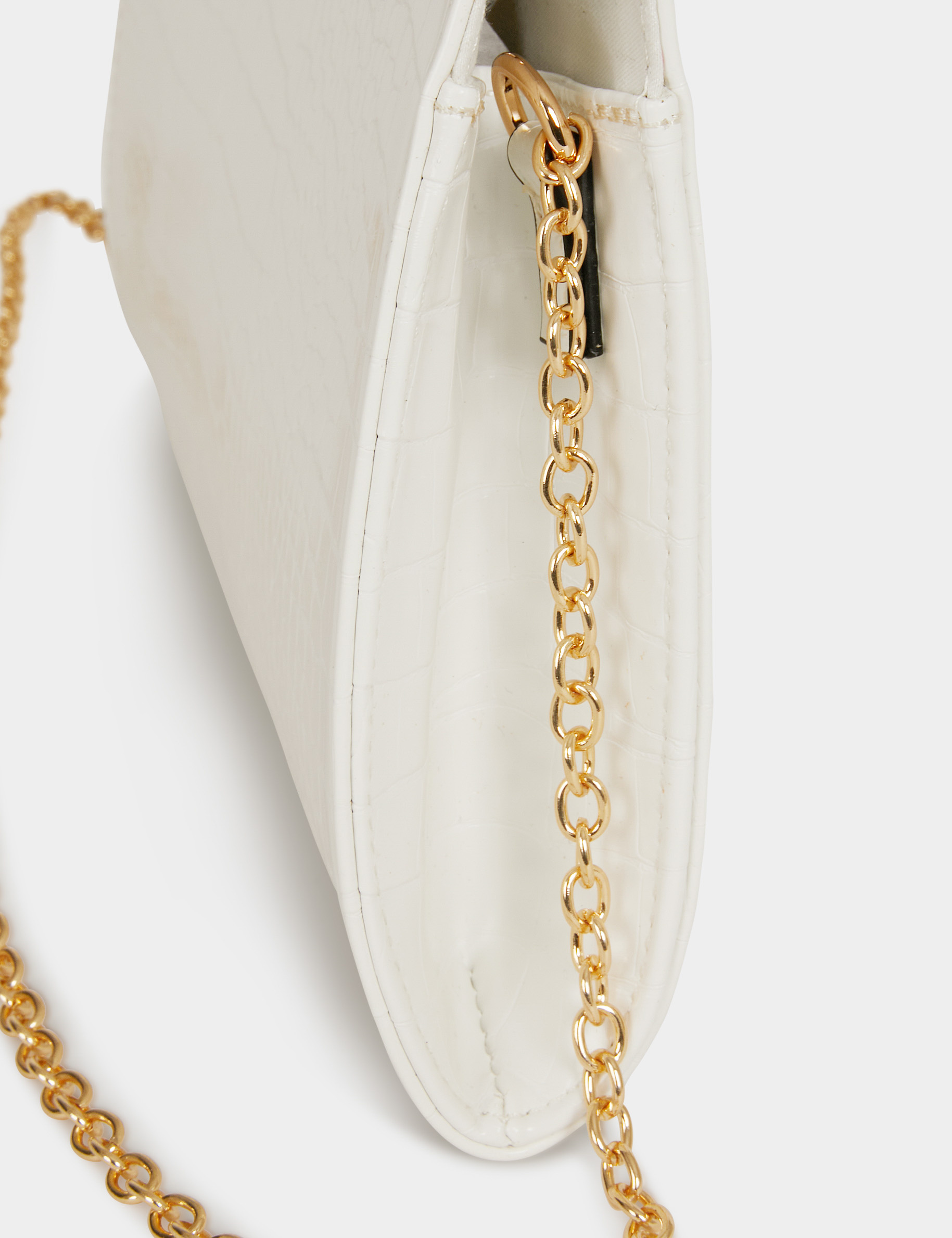 sac pochette aspect croco blanc femme Sac pochette aspect croco blanc femme