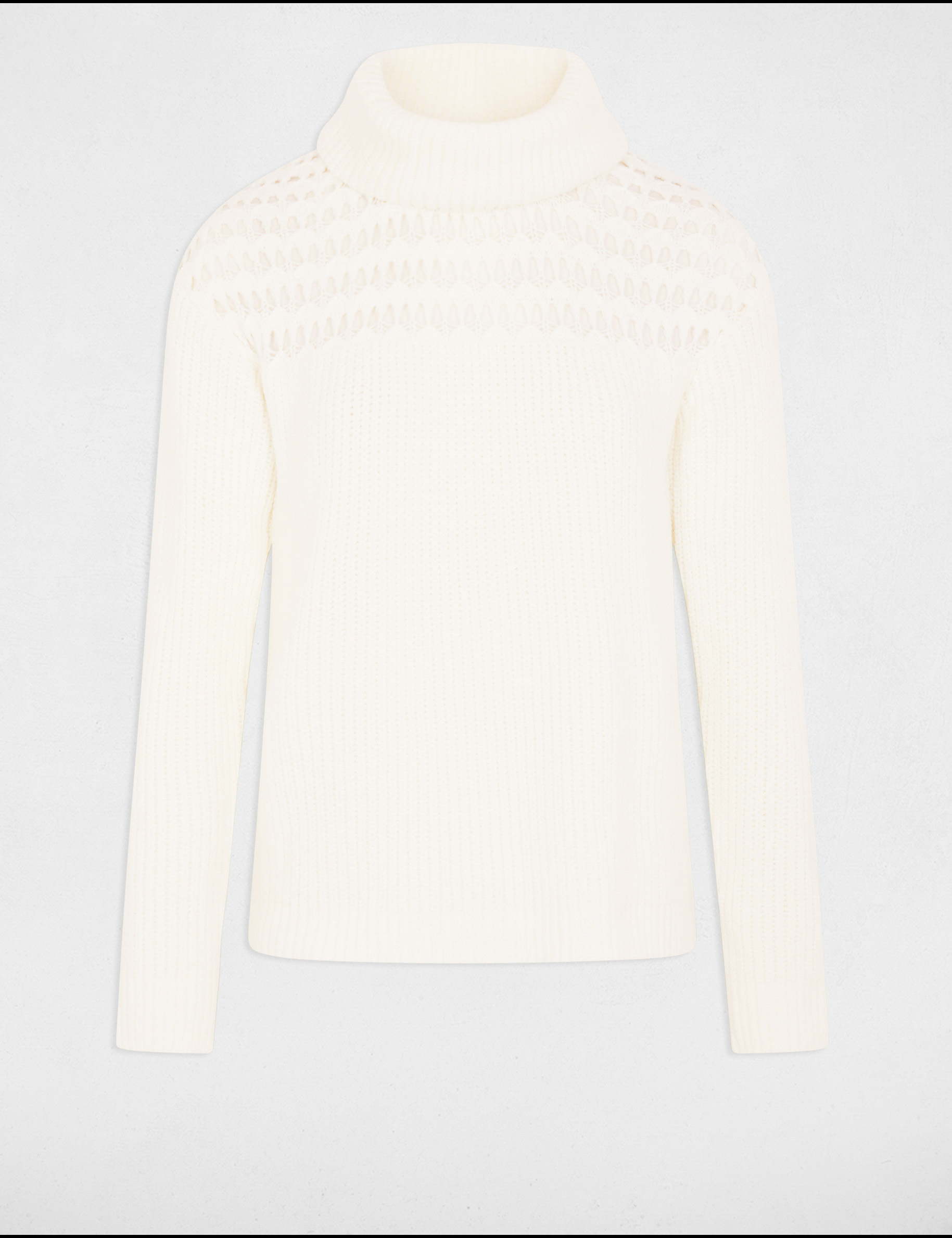pull col roule manches longues ecru femme Pull col roulé manches longues ecru femme