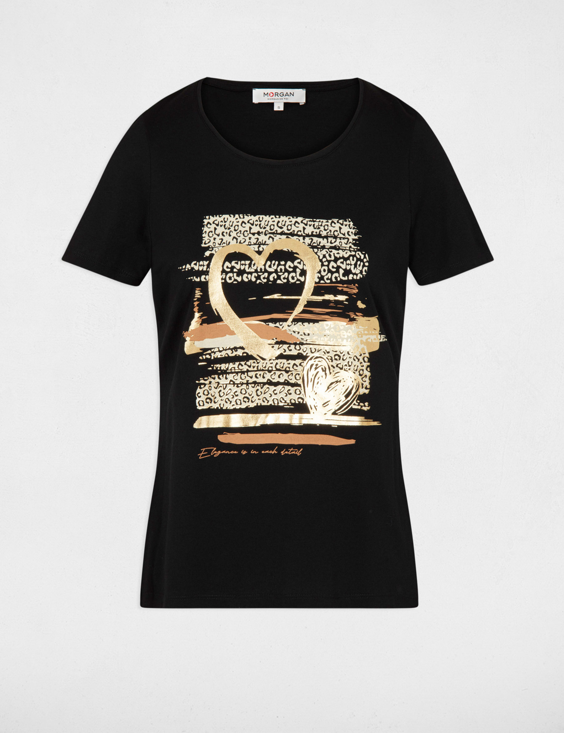 t shirt inscription et imprime noir femme T-shirt inscription et imprimé noir femme