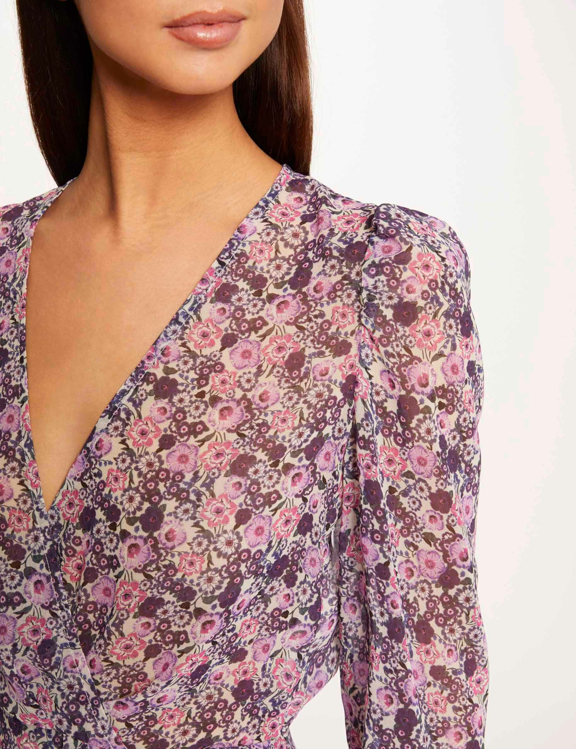 Robe portefeuille imprimé floral multico femme Robe portefeuille imprimé floral multico femme