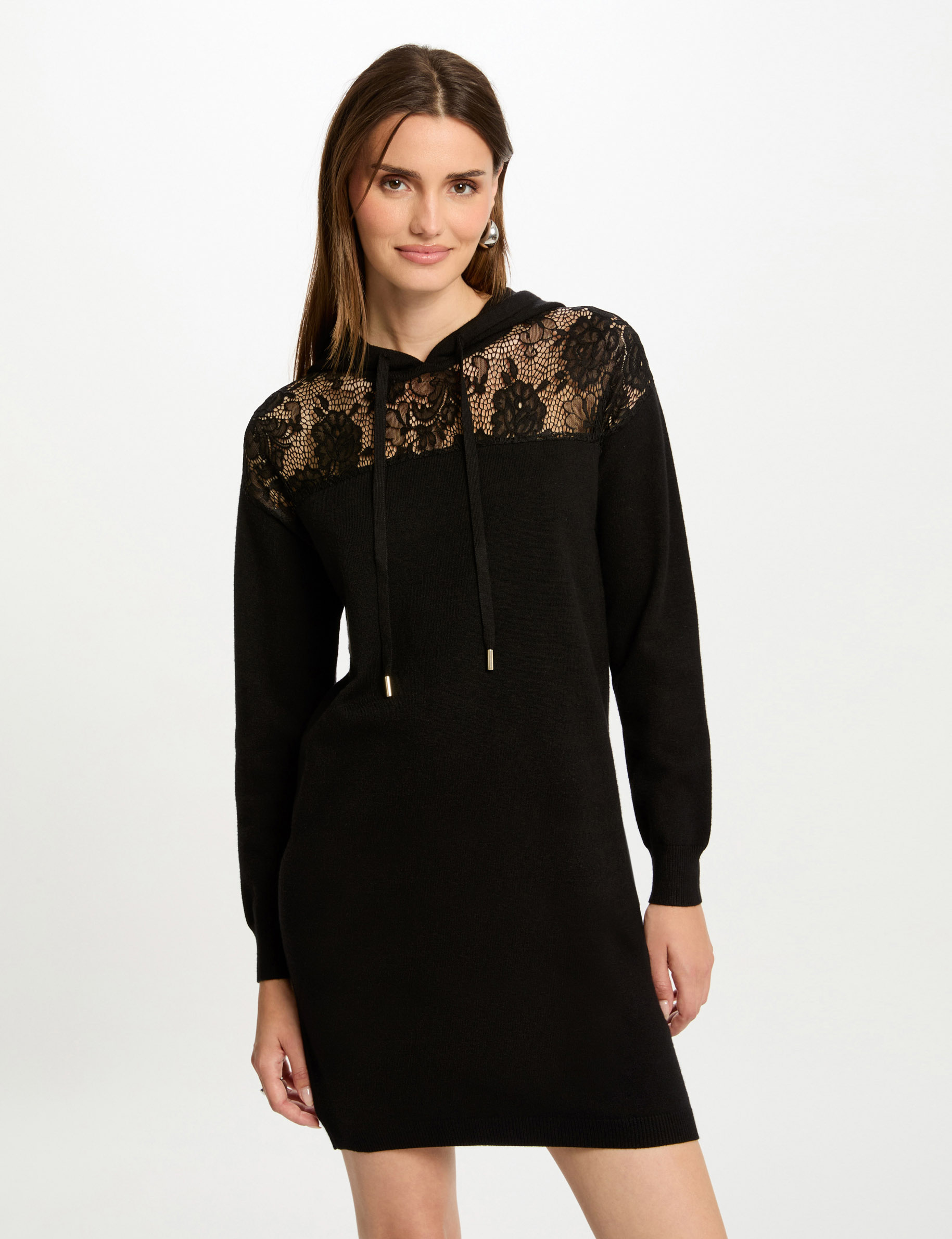 robe tricot courte droite noir femme Robe tricot courte droite noir femme