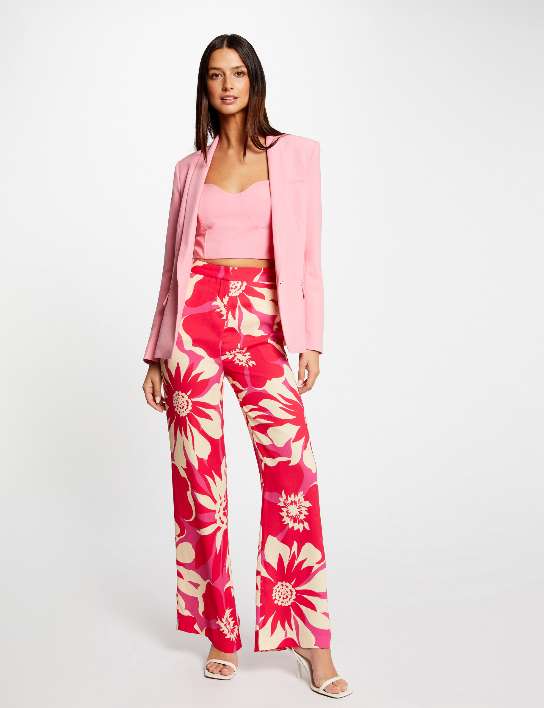 Bustier bretelles larges rose clair femme