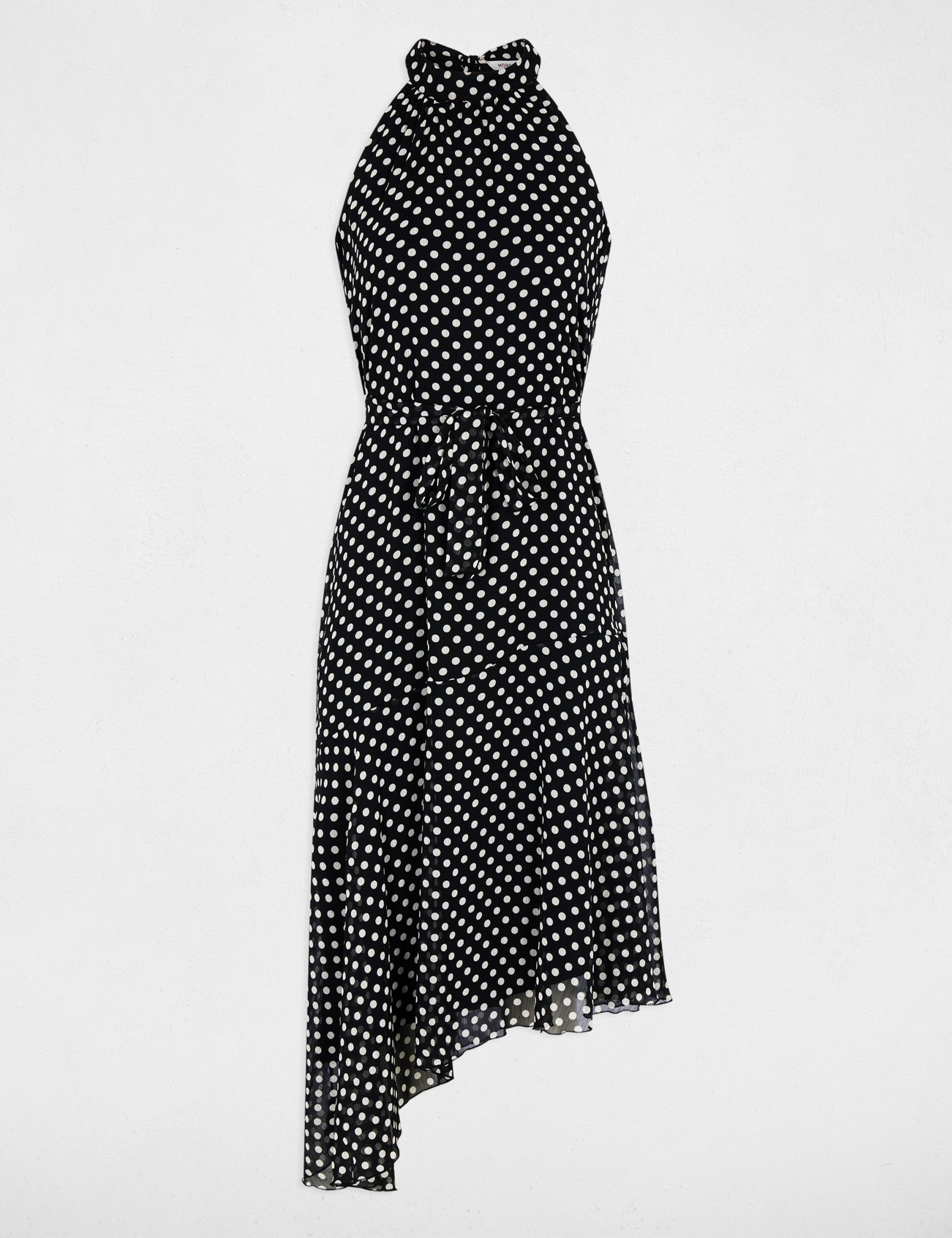 Robe fluide col montant noir femme