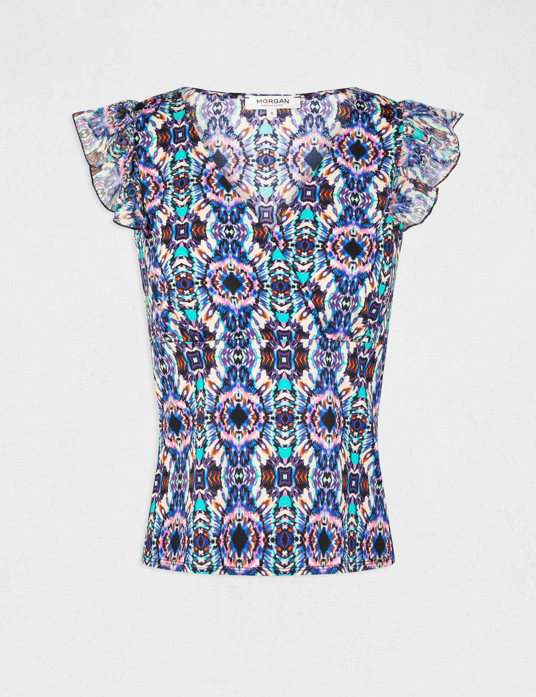 T-shirt manches courtes imprimé multico femme T-shirt manches courtes imprimé multico femme