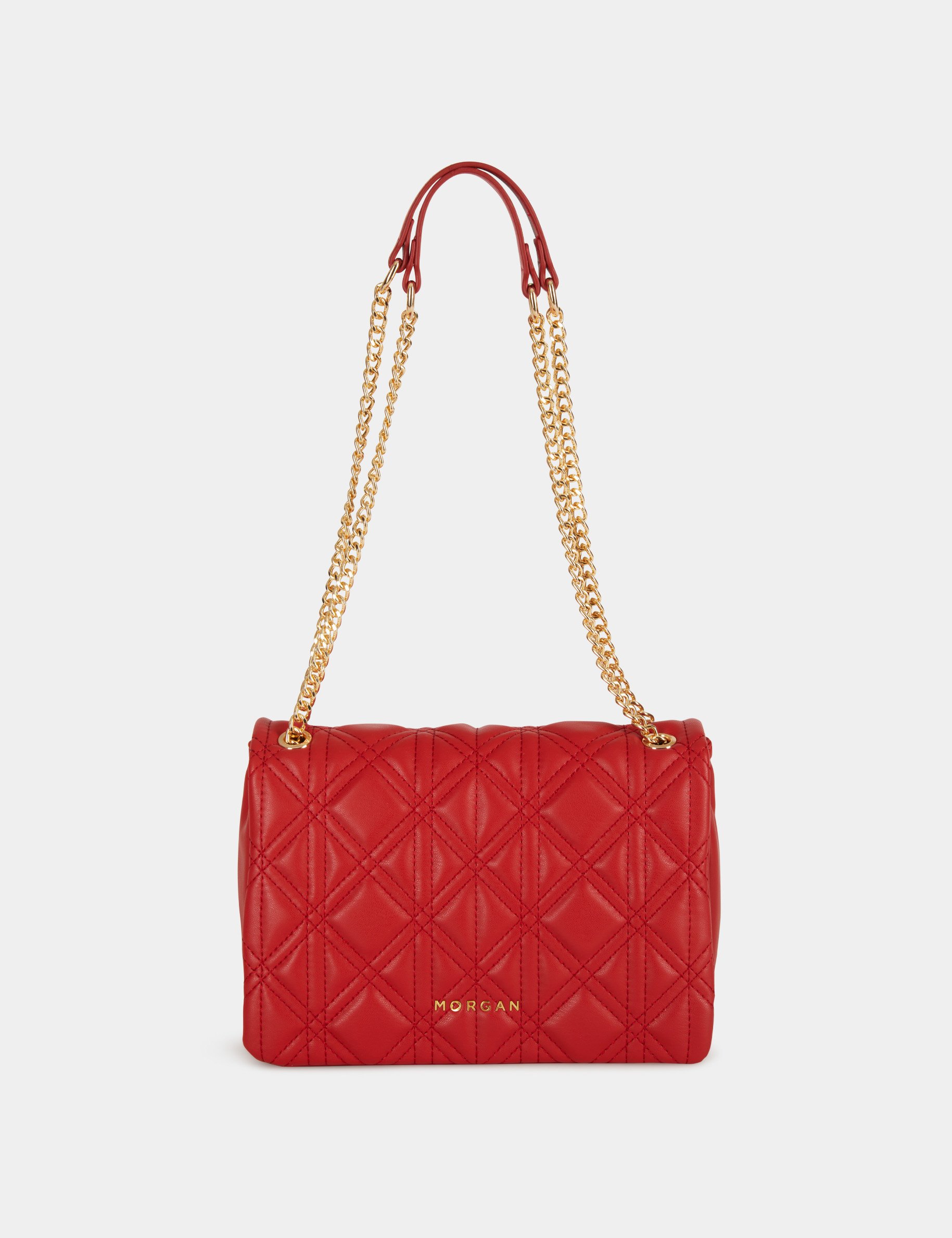 Sac pochette matelassé rouge femme