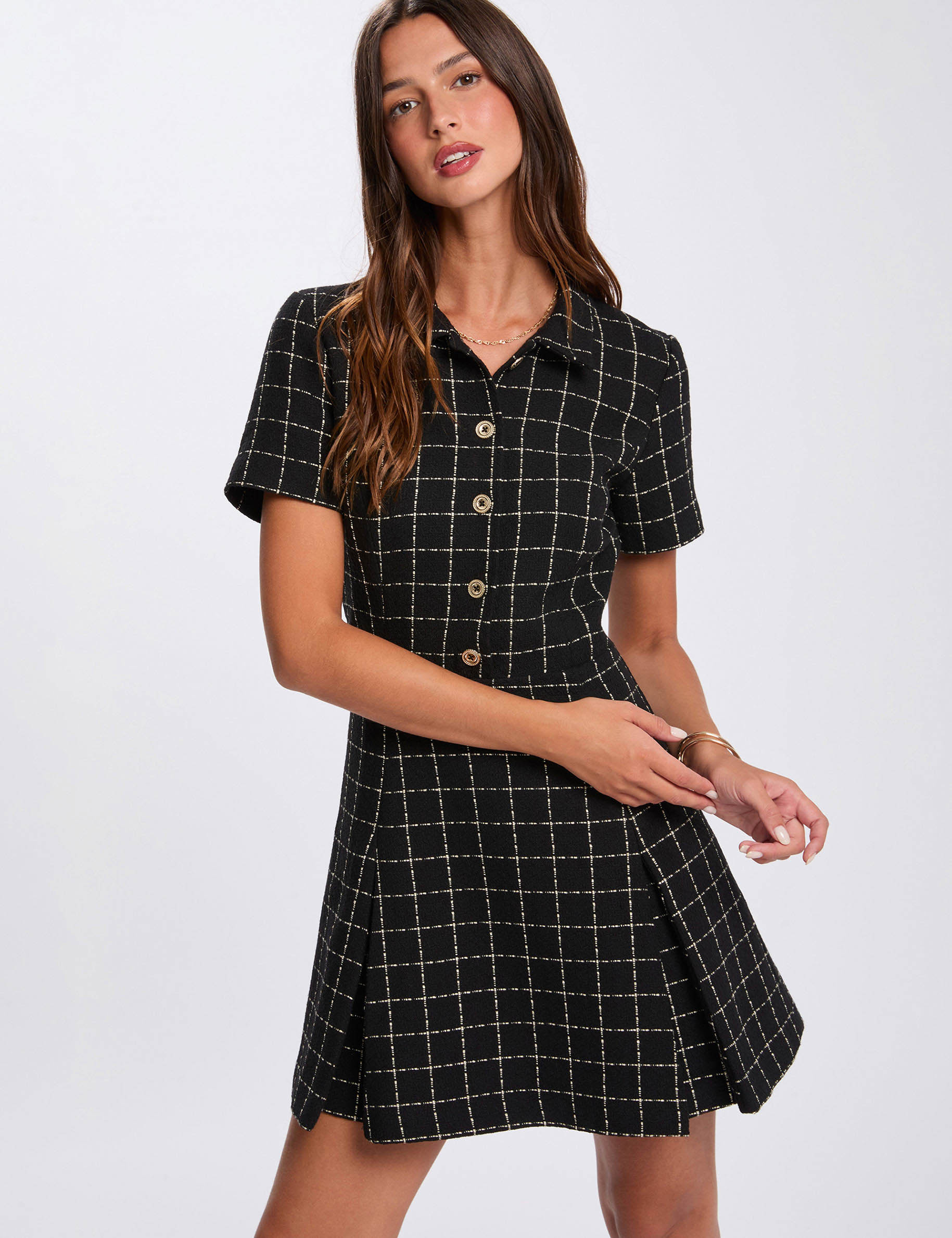 Robe ajust&eacute;e &agrave; plis noir femme