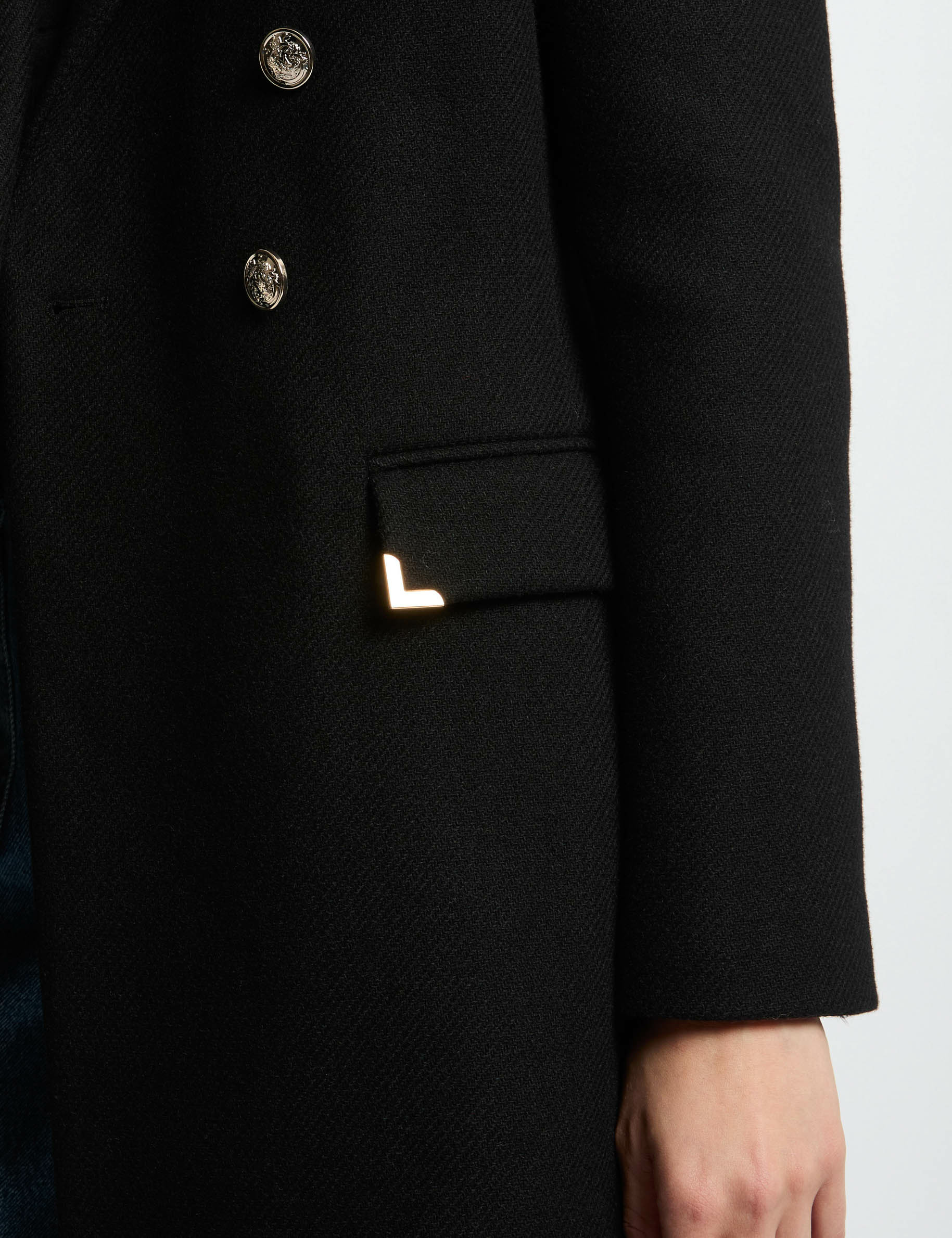 manteau double boutonnage noir femme Manteau double boutonnage noir femme