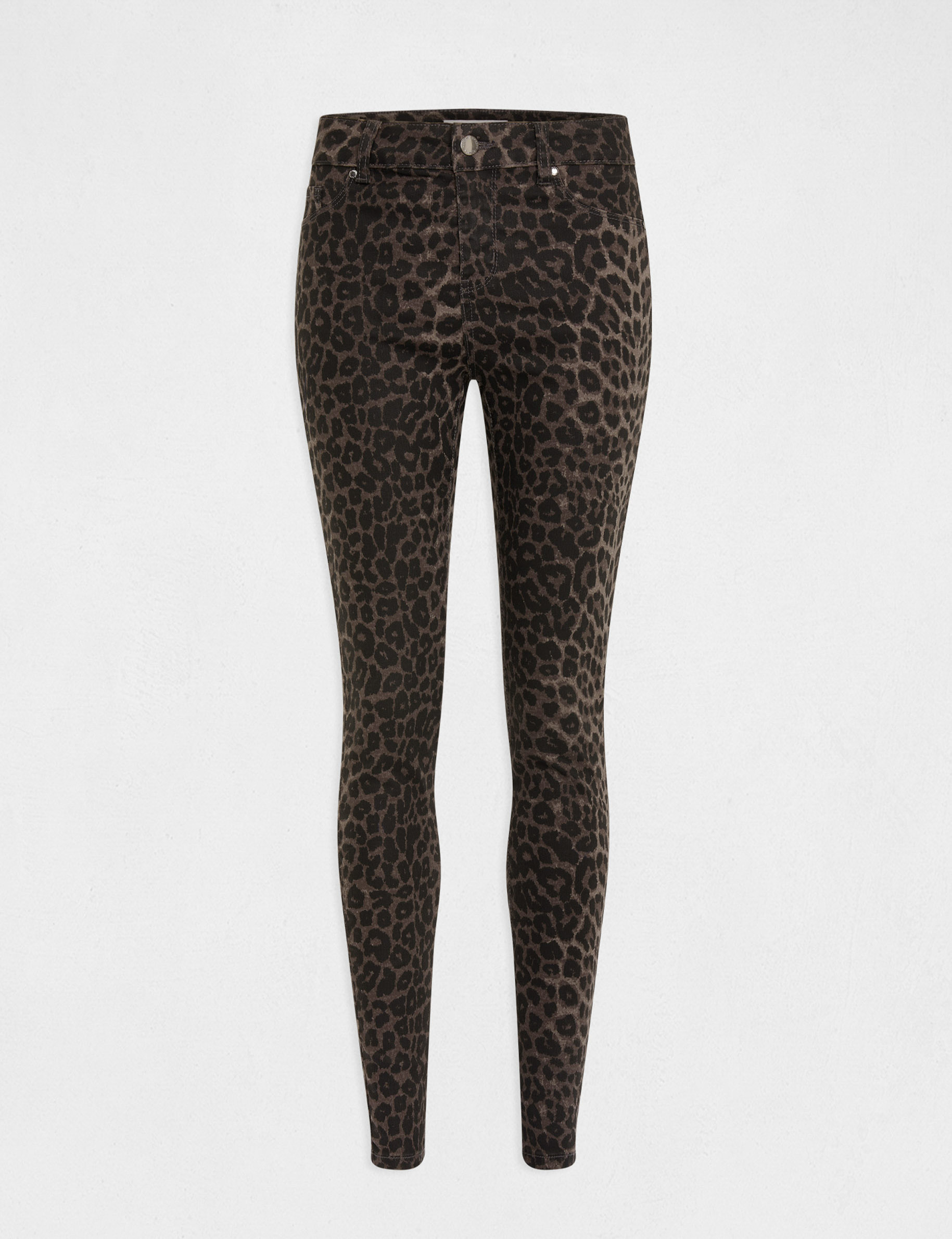 jeans skinny imprime leopard multico femme Jeans skinny imprimé léopard multico femme