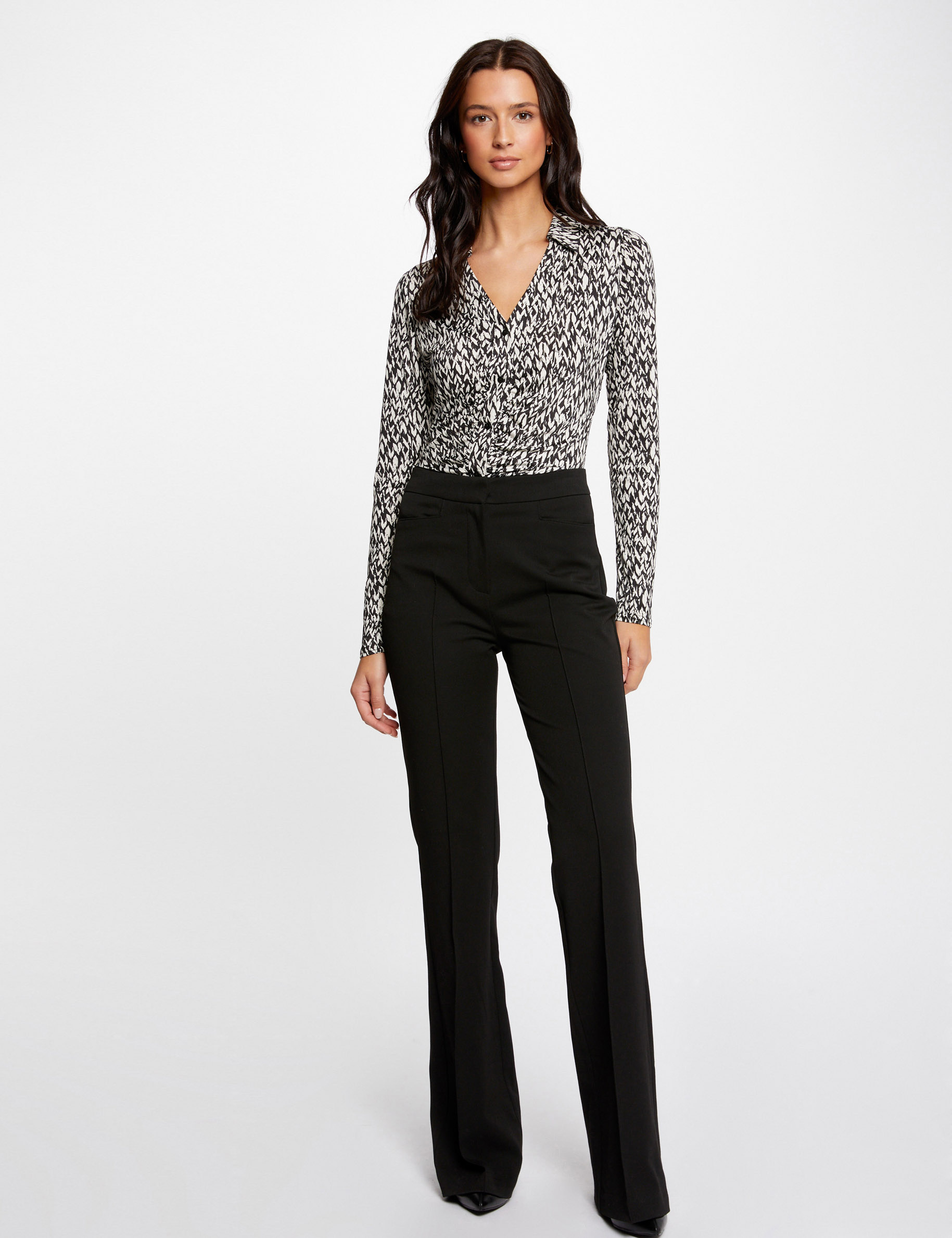 T-shirt manches longues imprimé abstrait multico femme