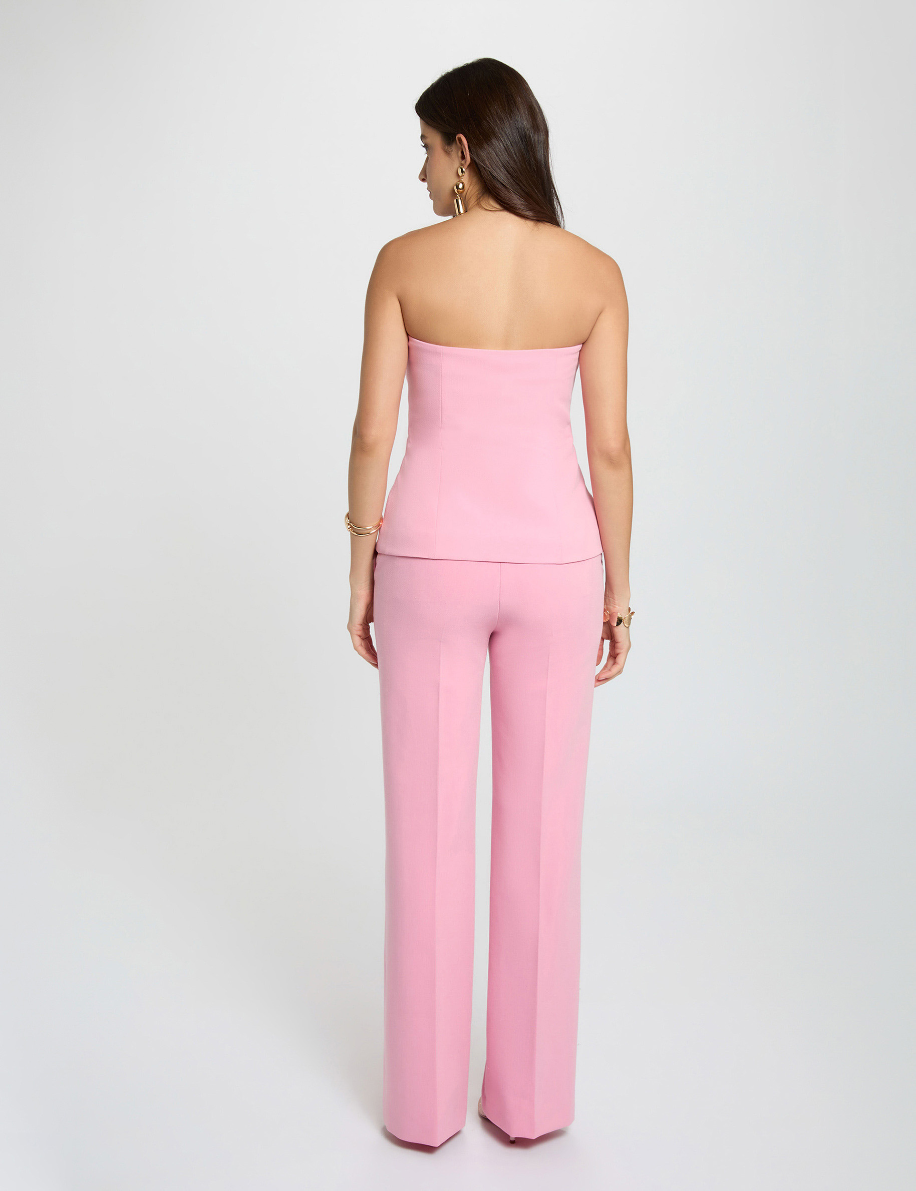 Bustier cintr&eacute; sans manches rose clair femme