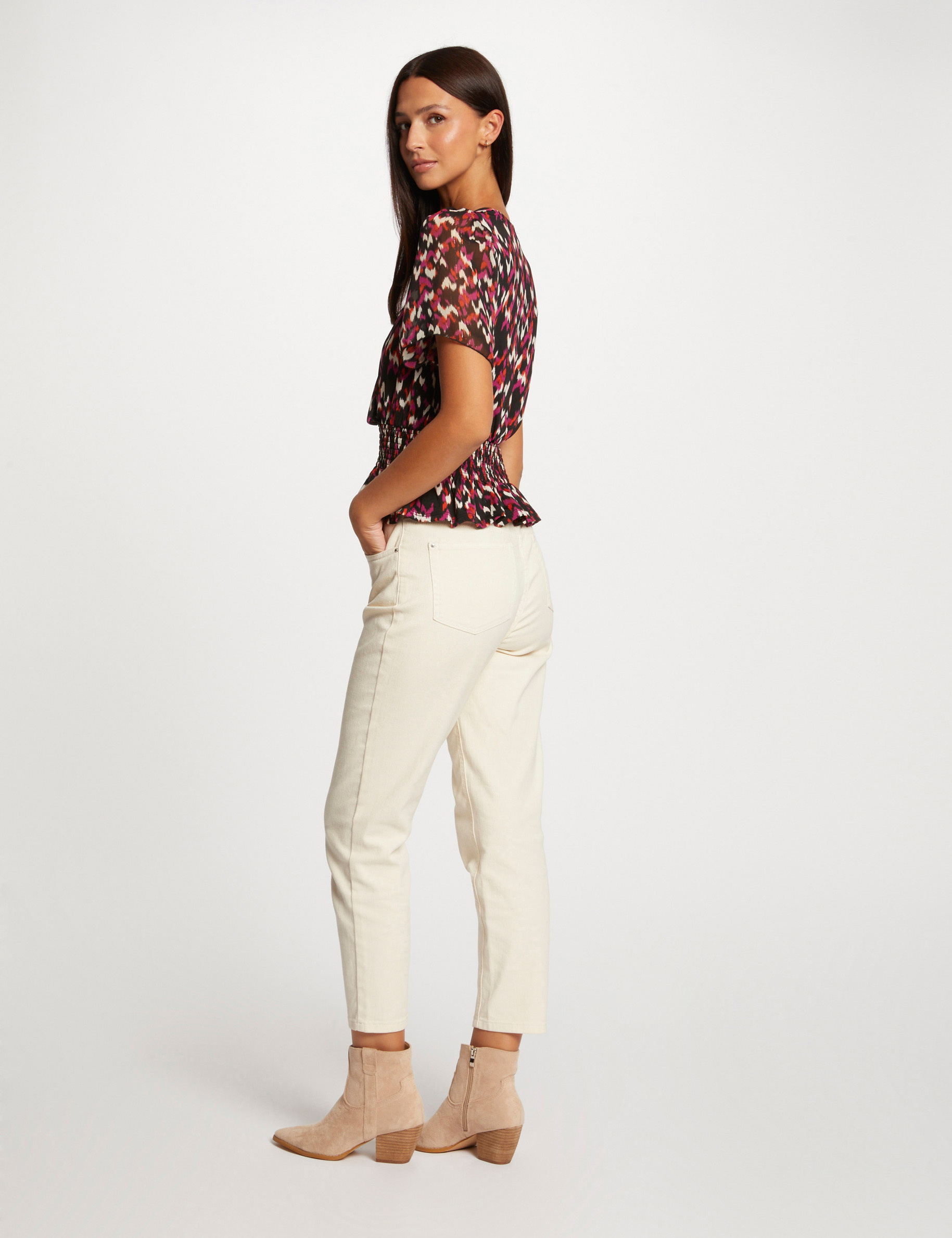 t shirt manches courtes imprime abstrait multico femme T-shirt manches courtes imprimé abstrait multico femme