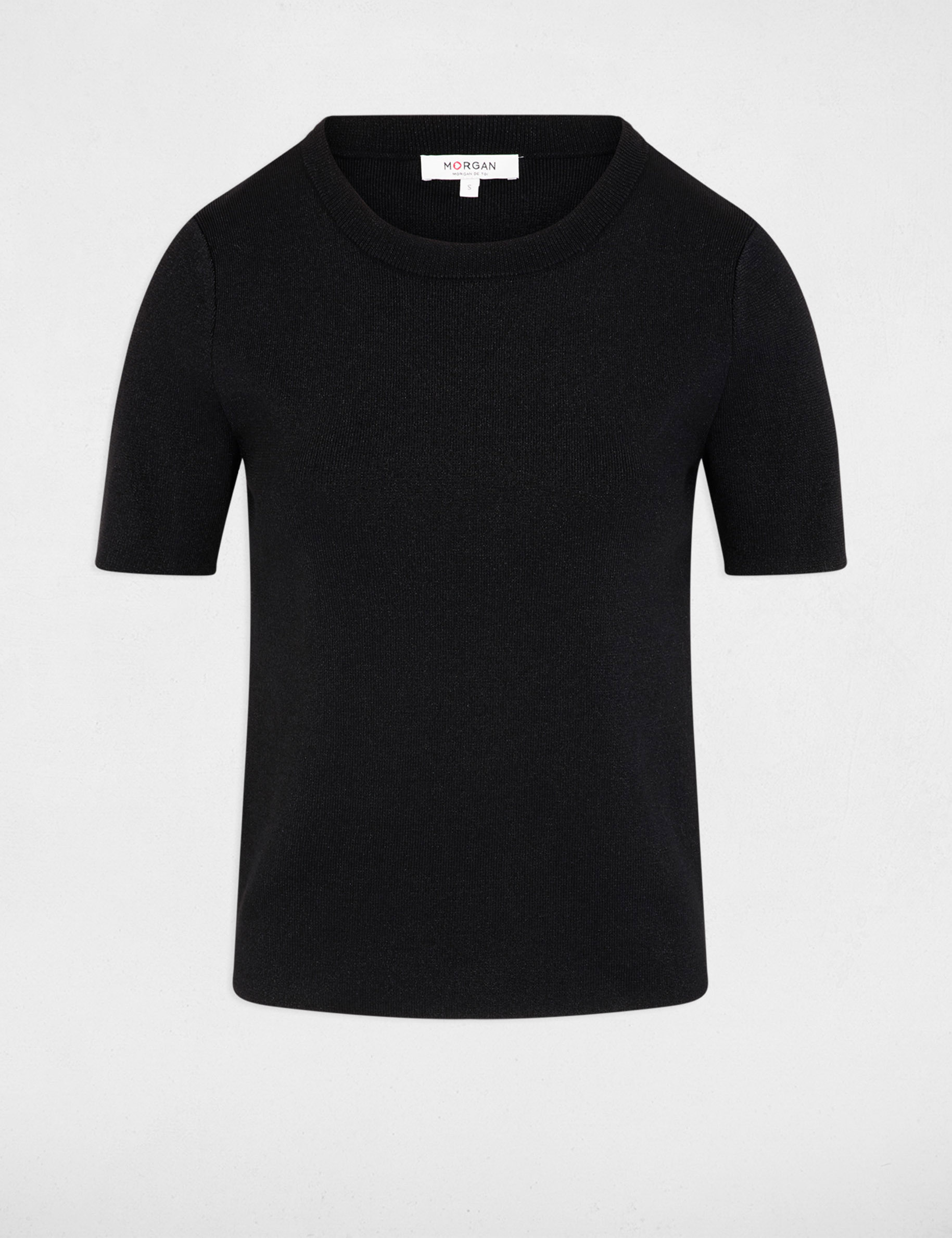 Pull col rond noir femme
