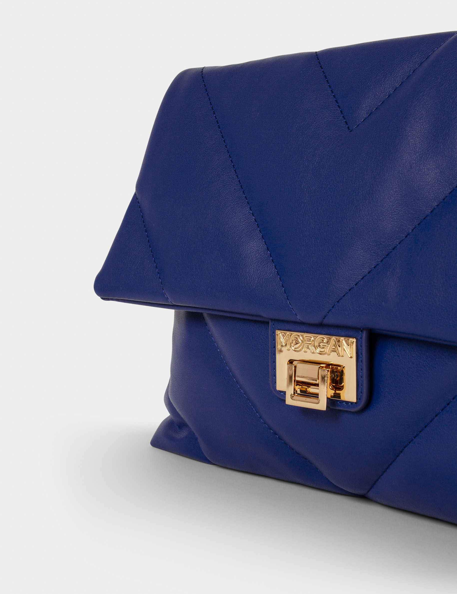 Sac rectangulaire matelassé bleu femme