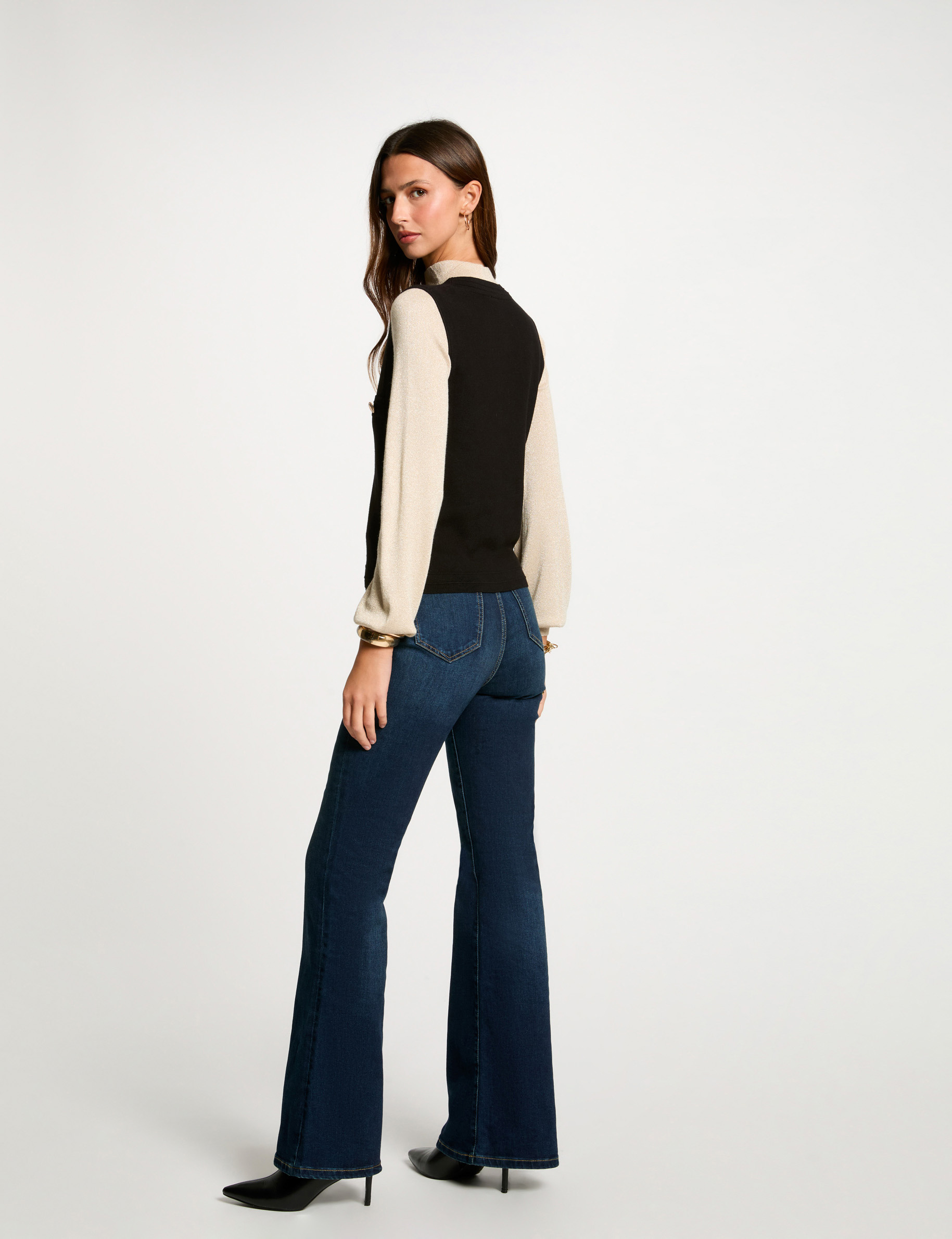 Gilet Femme Polaire Sans Manches - Col En V, Boutons, Poches - Taille S à 5XL - Pour Automne/hiver