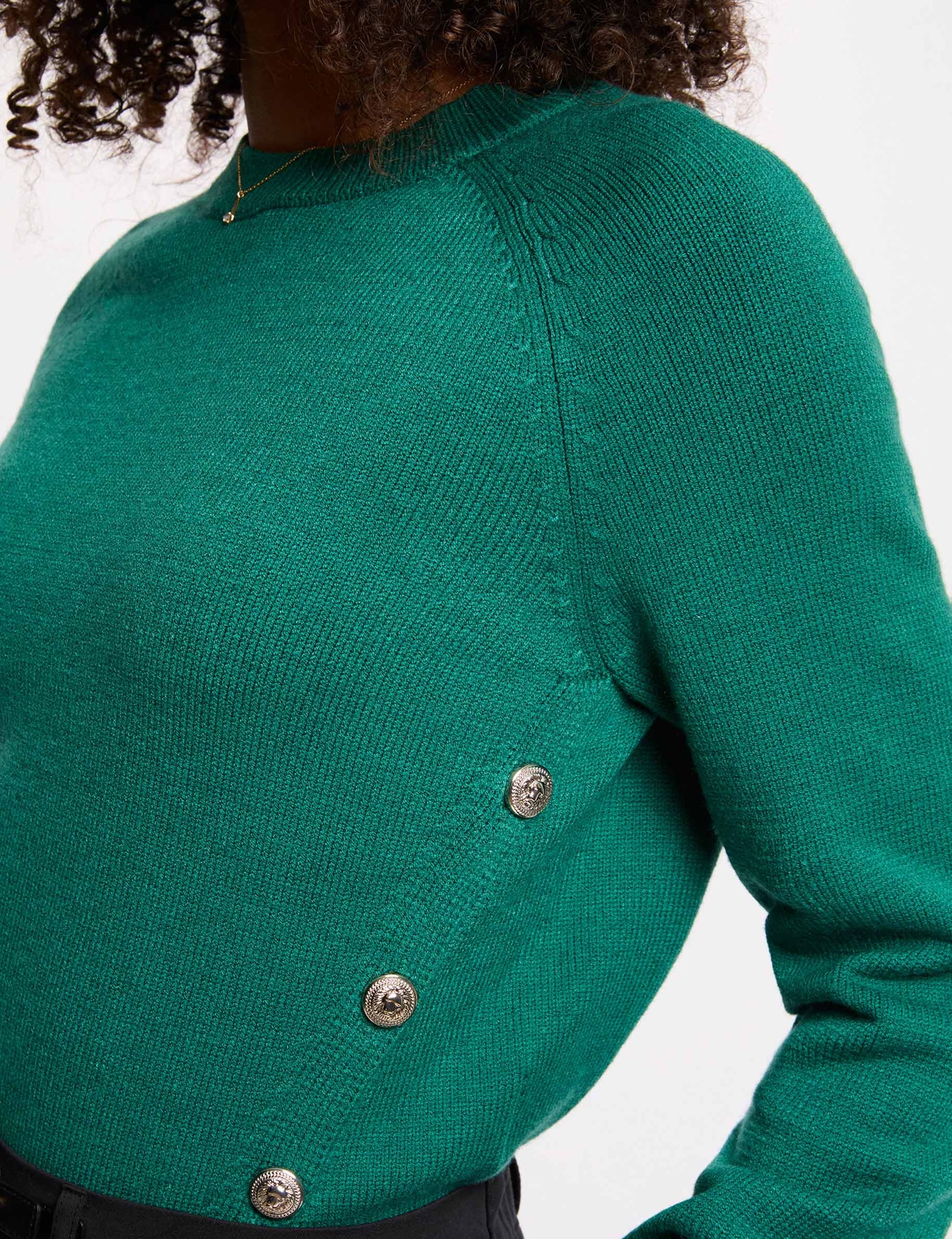 Pull fin ajouré manches longues - Vert - Femme - 0.00
