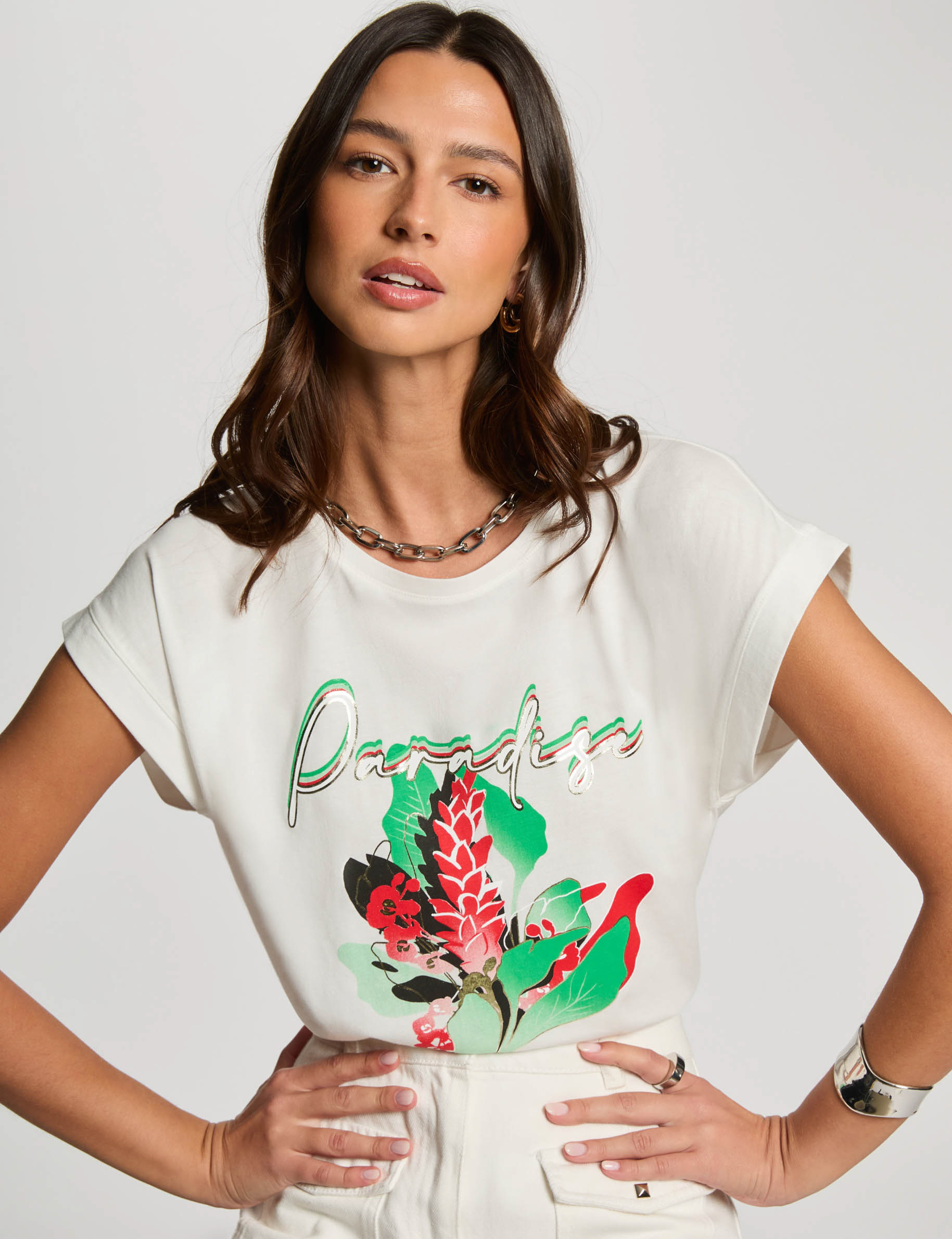 t shirt a inscription blanc femme T-shirt à inscription blanc femme