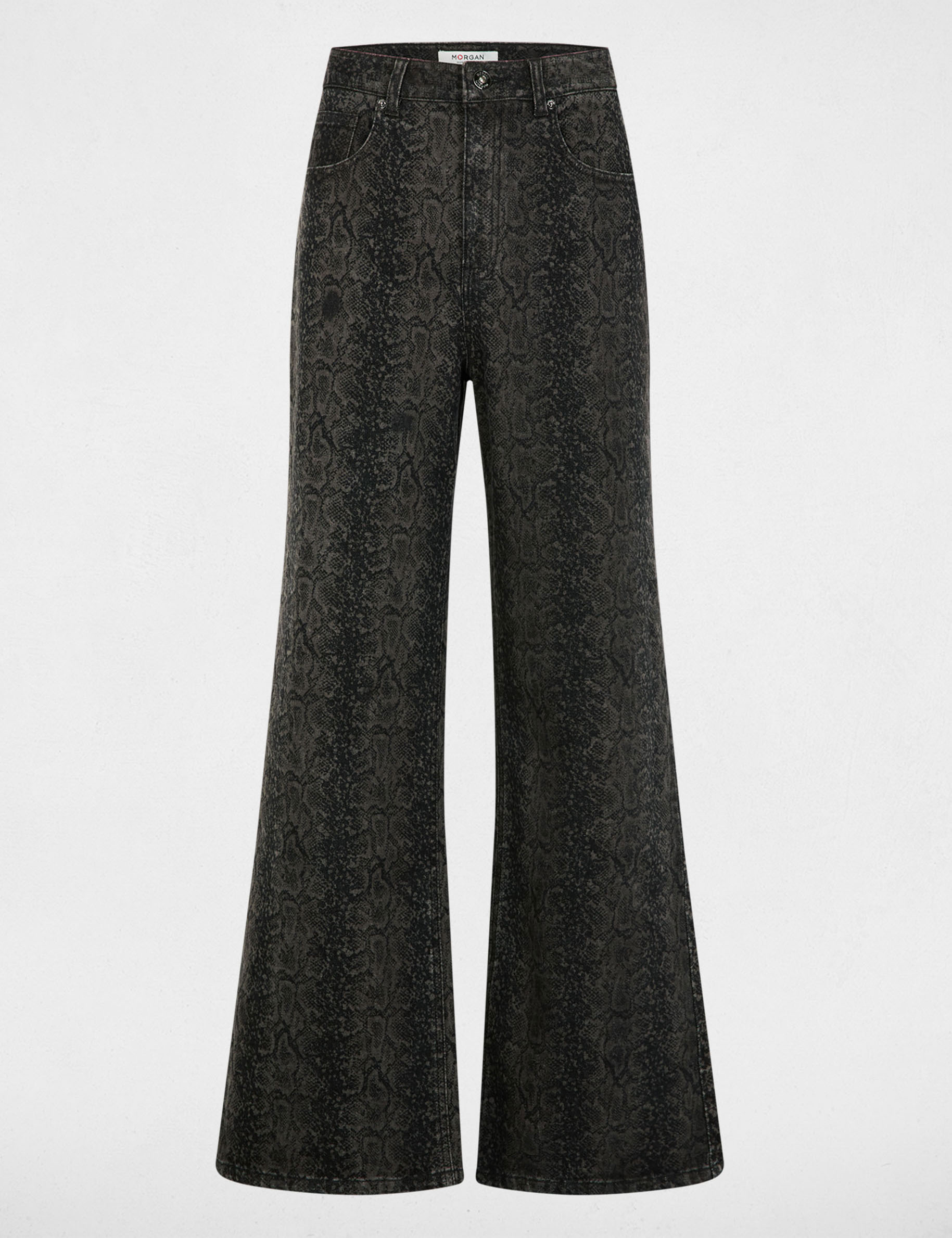 Jean large taille haute multicolore femme