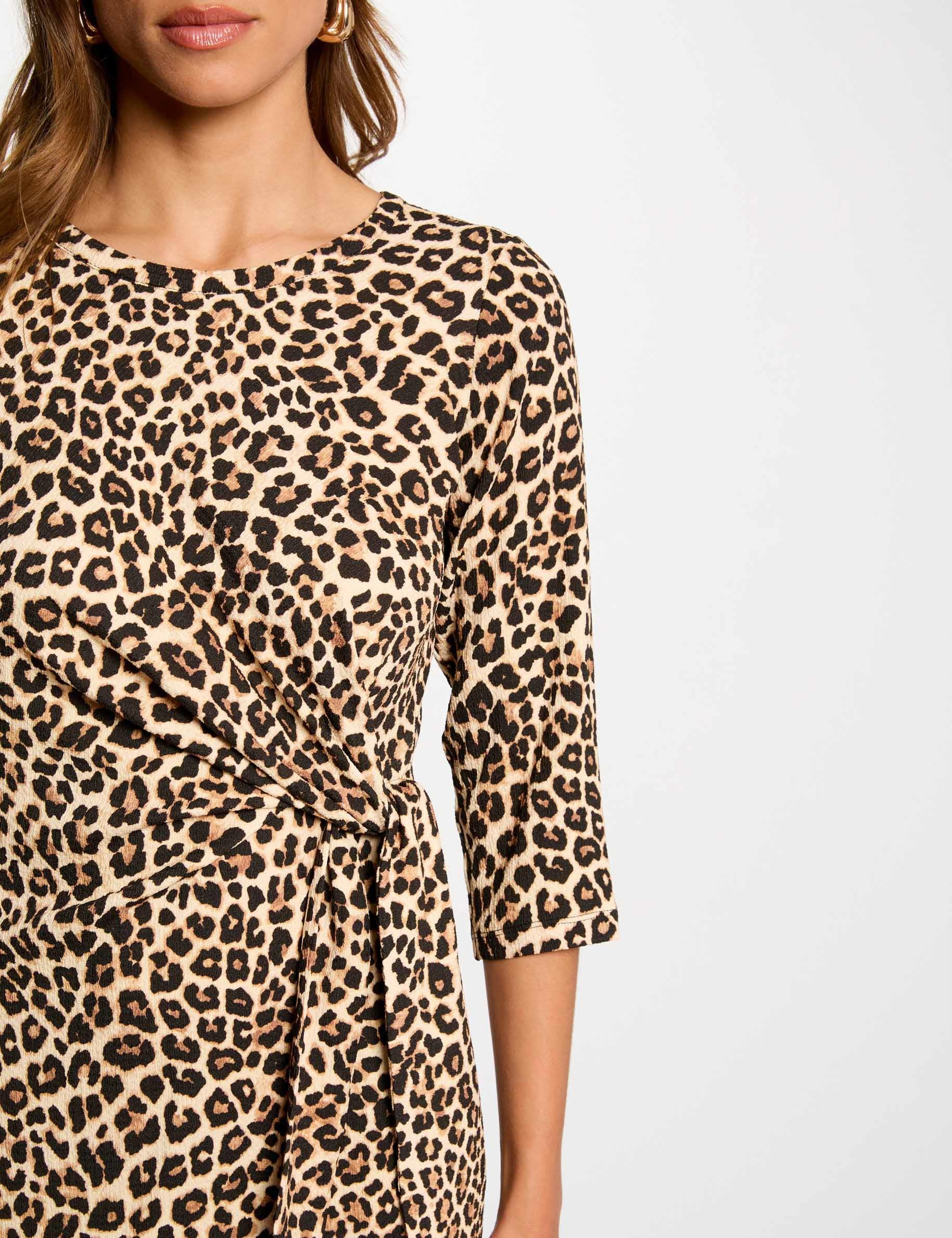 Robe courte ajust&eacute;e imprim&eacute;e multicolore femme