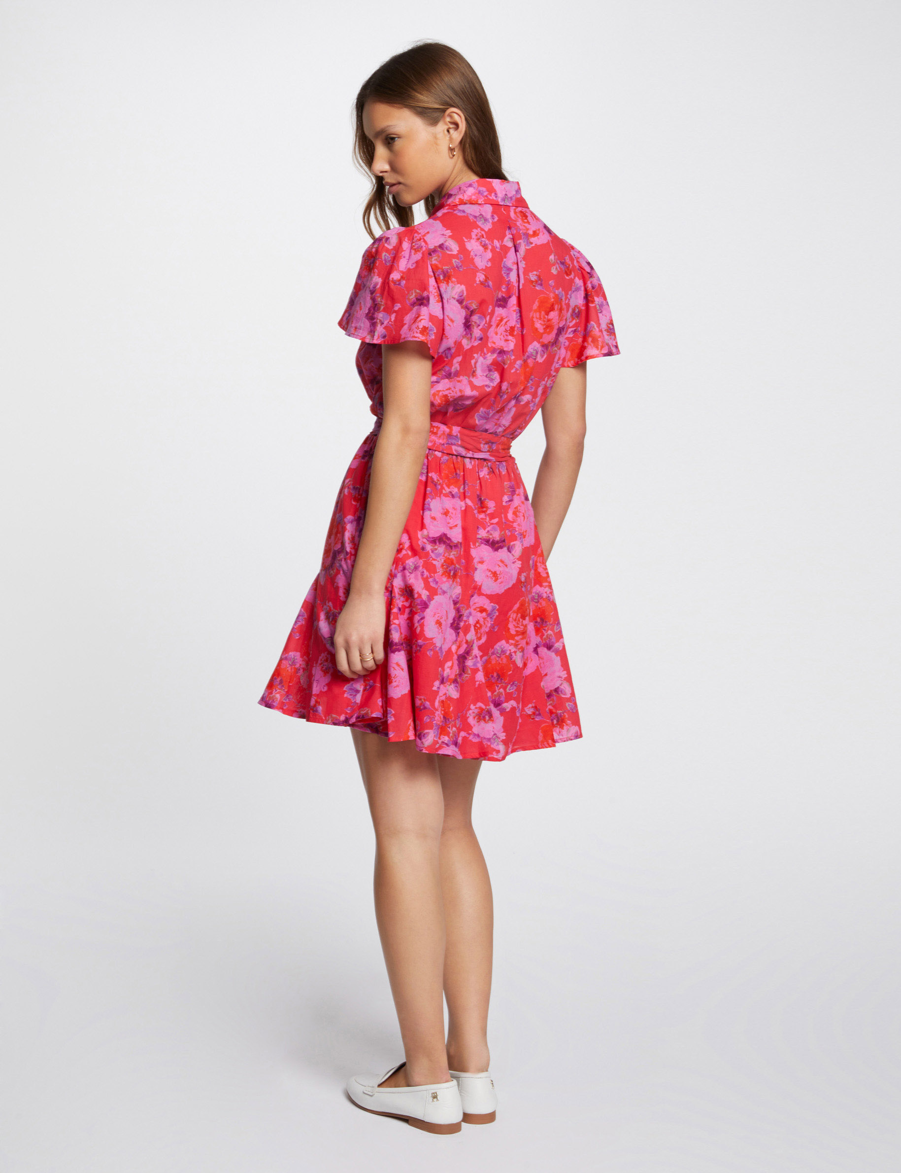 robe courte cintree imprimee multico femme Robe courte cintrée imprimée multico femme