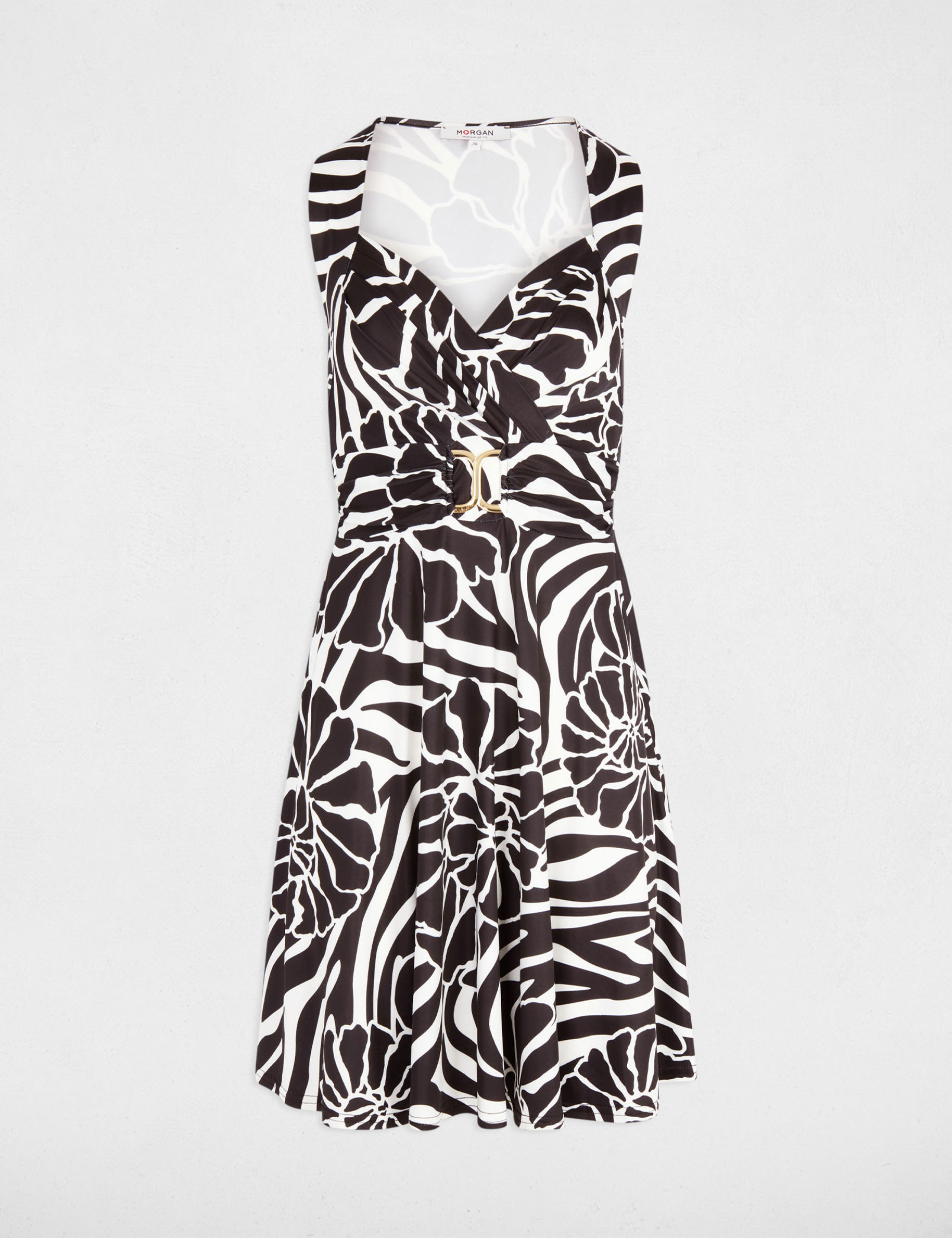 Robe courte d&eacute;collet&eacute; noir femme
