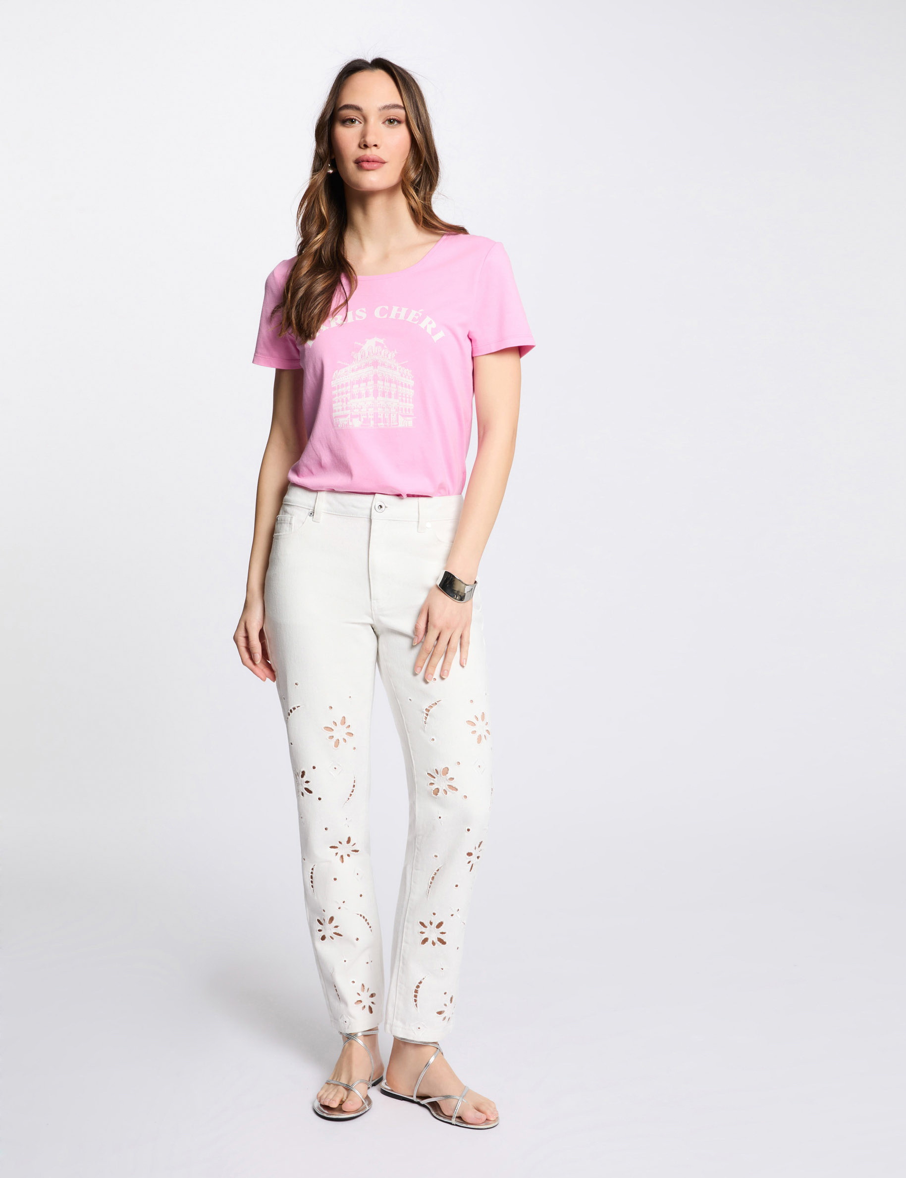 t shirt a inscription rose femme T-shirt à inscription rose femme