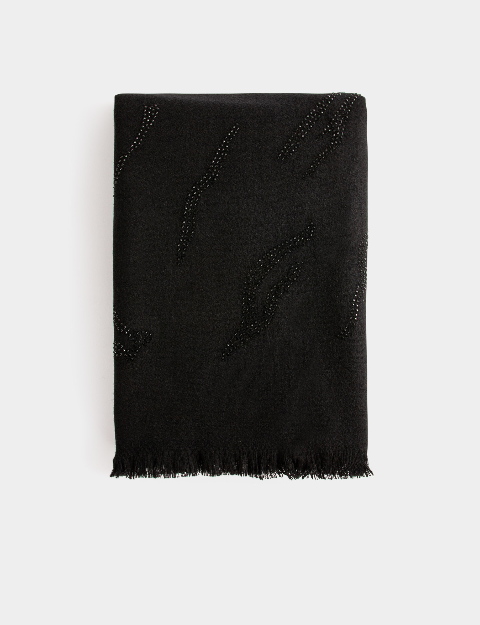 Écharpe avec détails strass noir femme Écharpe avec détails strass noir femme