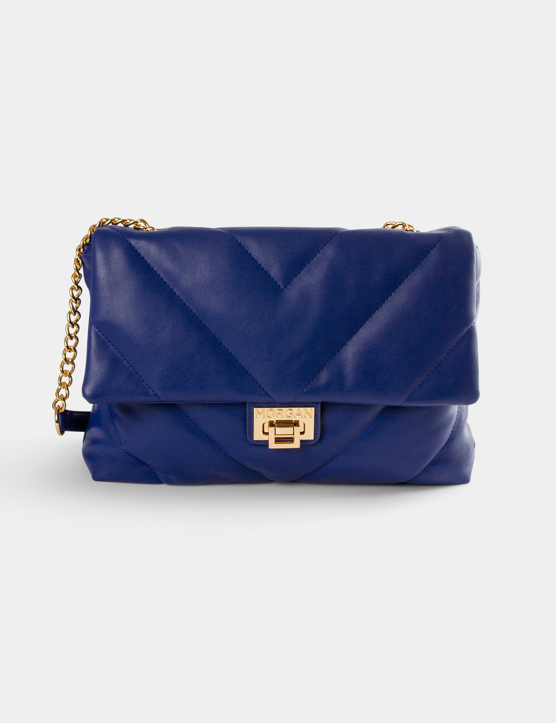Sac rectangulaire matelassé bleu femme