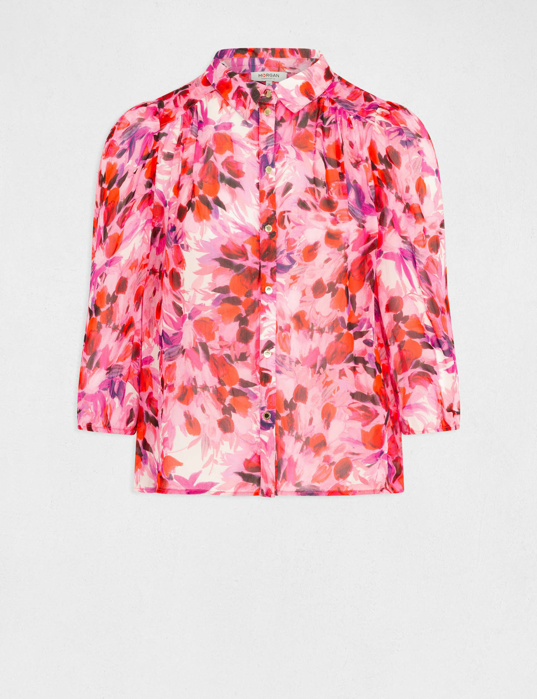 Chemise manches 3/4 imprimé floral multico femme