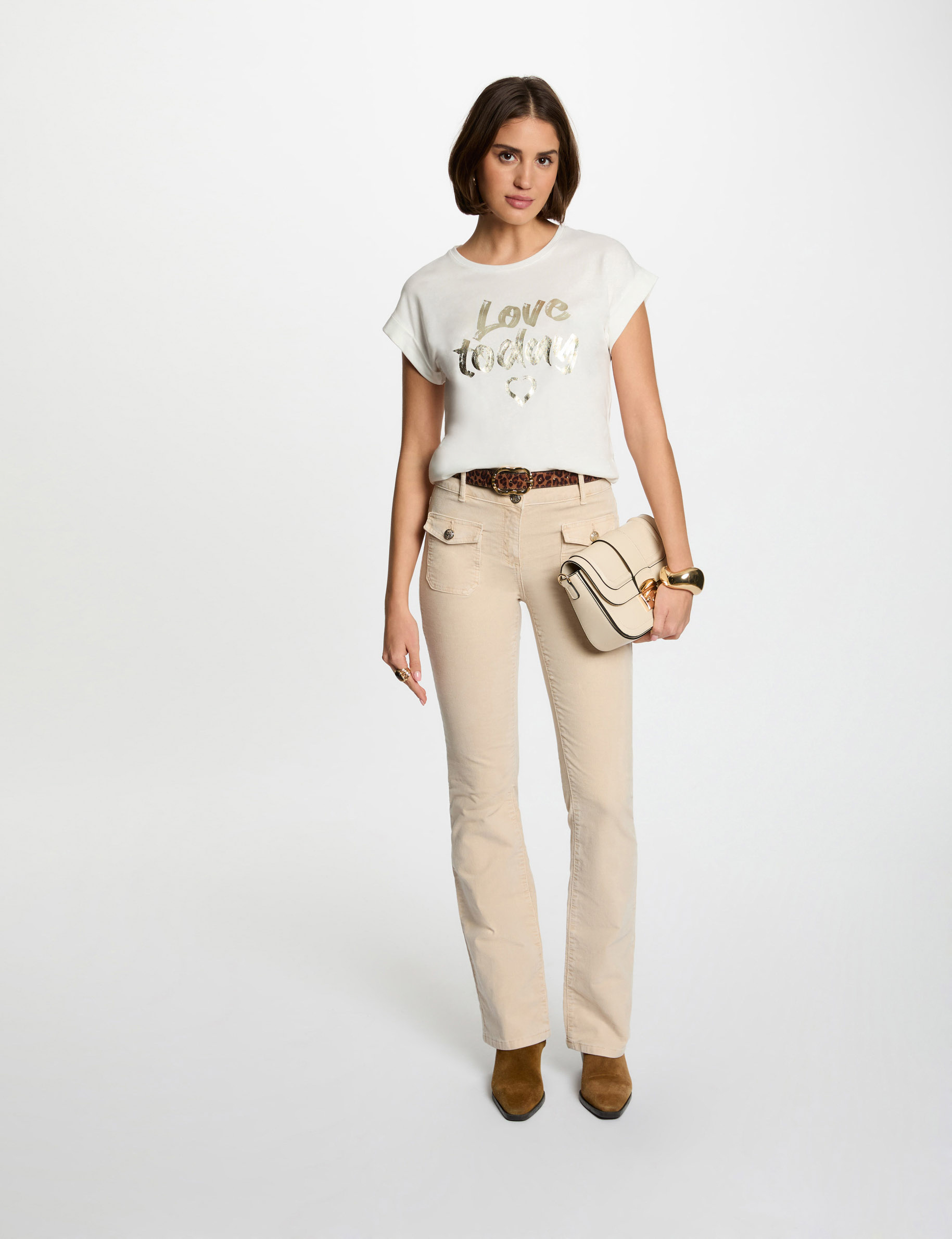 t shirt a inscription blanc femme T-shirt à inscription blanc femme