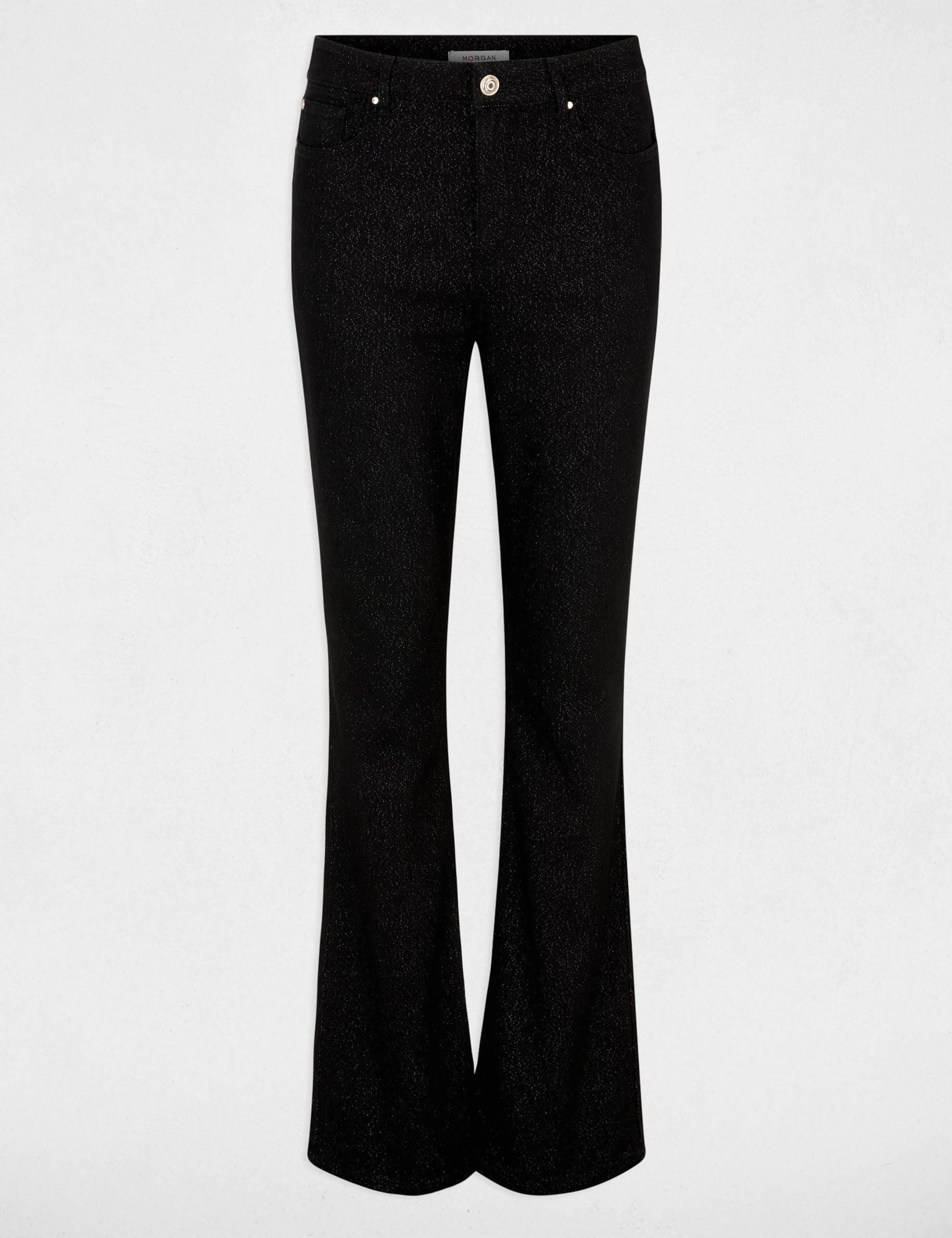 Jean bootcut paillettes noir femme