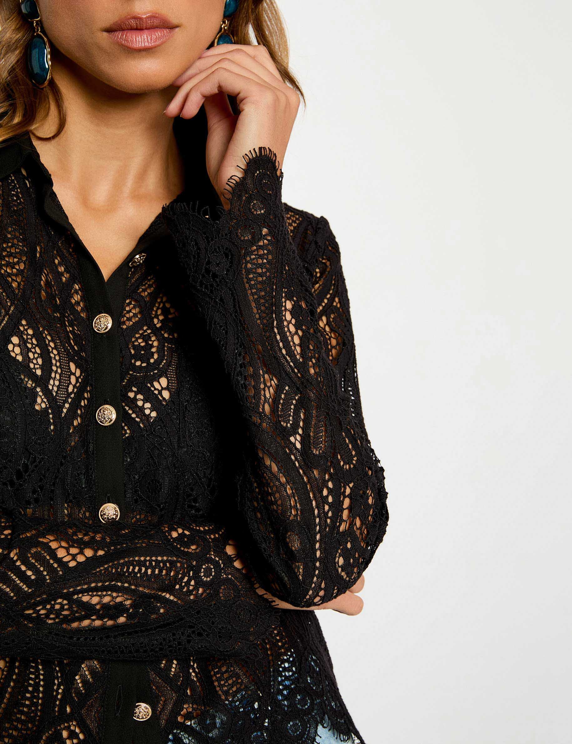 chemise courte dentelle noir femme Chemise courte dentelle noir femme