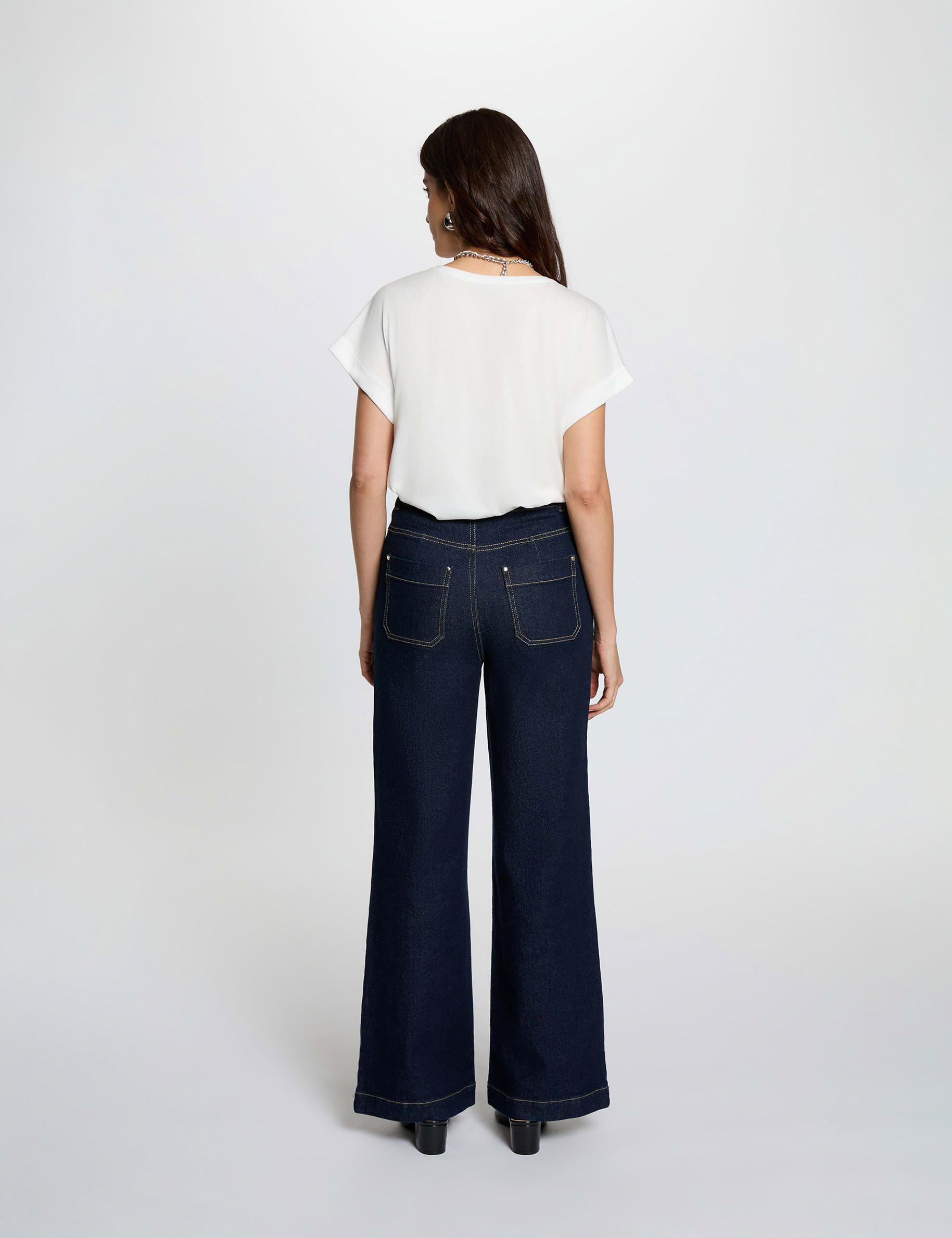 T-shirt col rond blanc femme