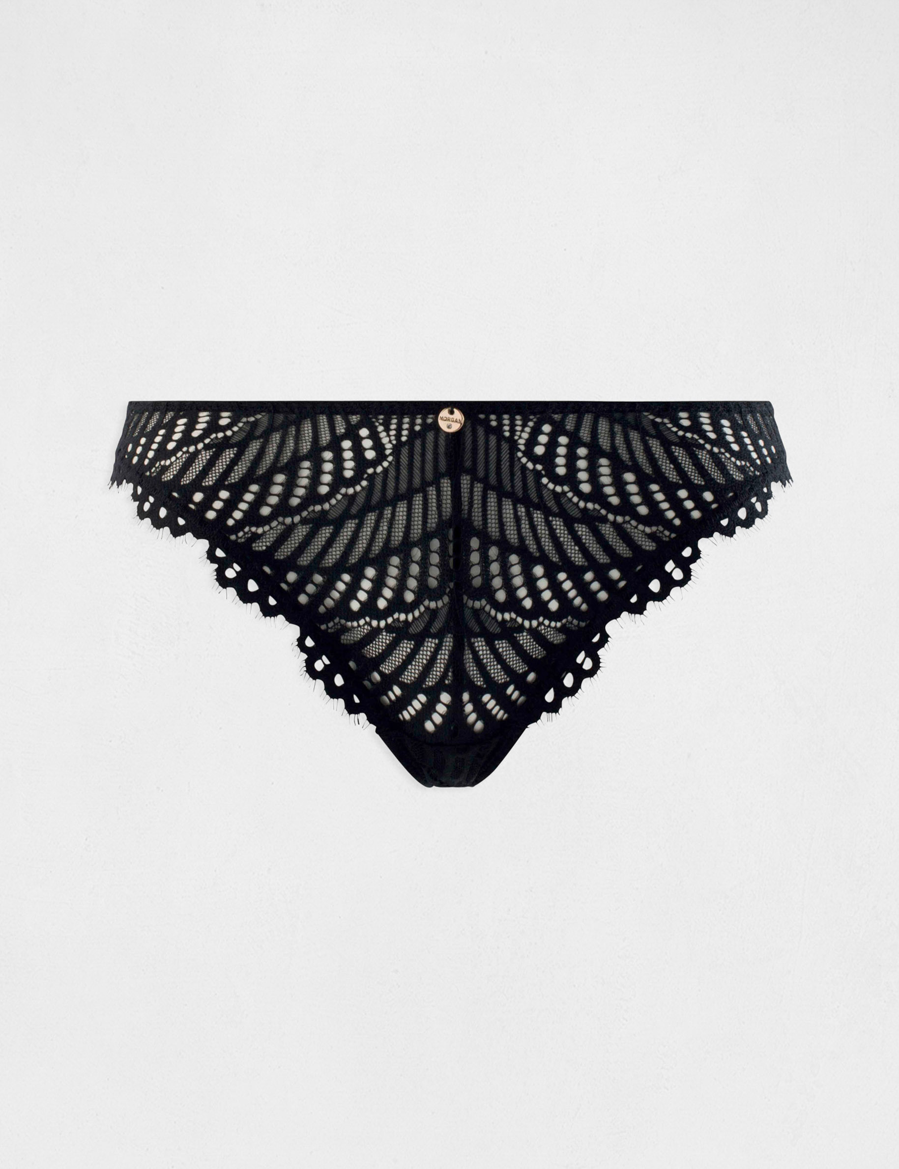 Tanga en dentelle noir femme