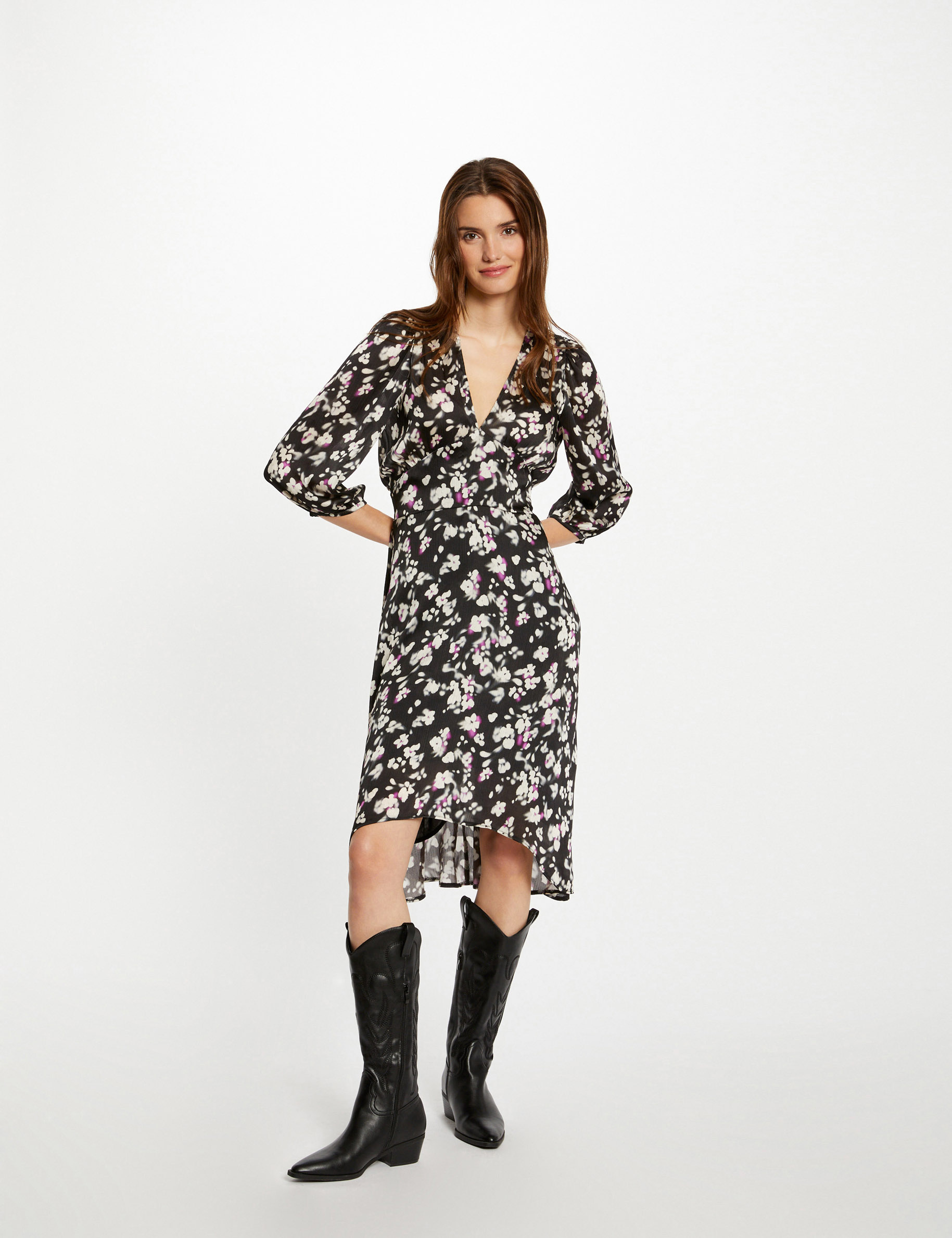 Robe droite imprim&eacute; floral multico femme