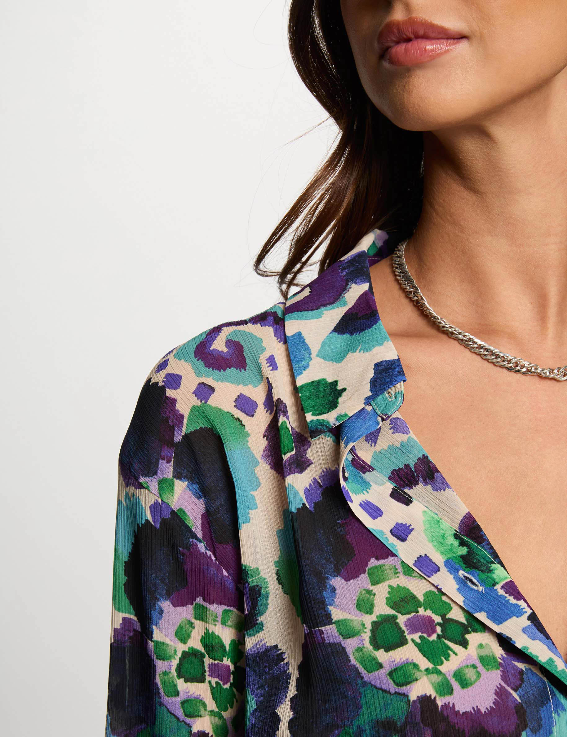 chemise droite imprimee multicolore femme Chemise droite imprimée multicolore femme