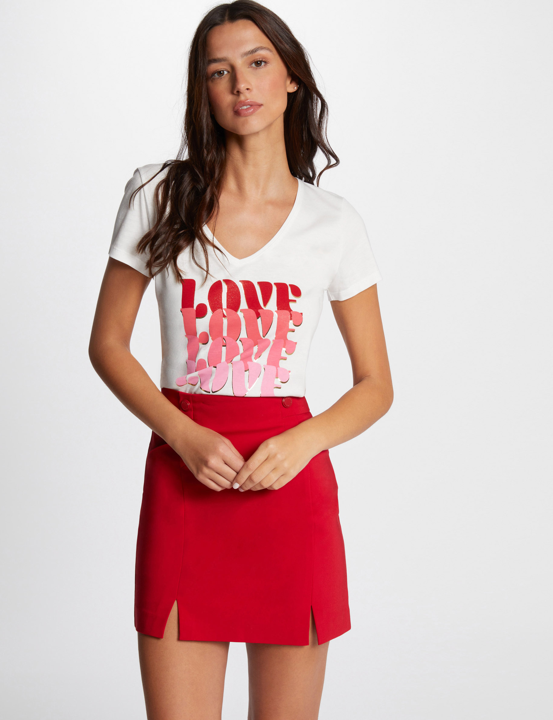 t shirt a inscription ecru femme T-shirt à inscription ecru femme
