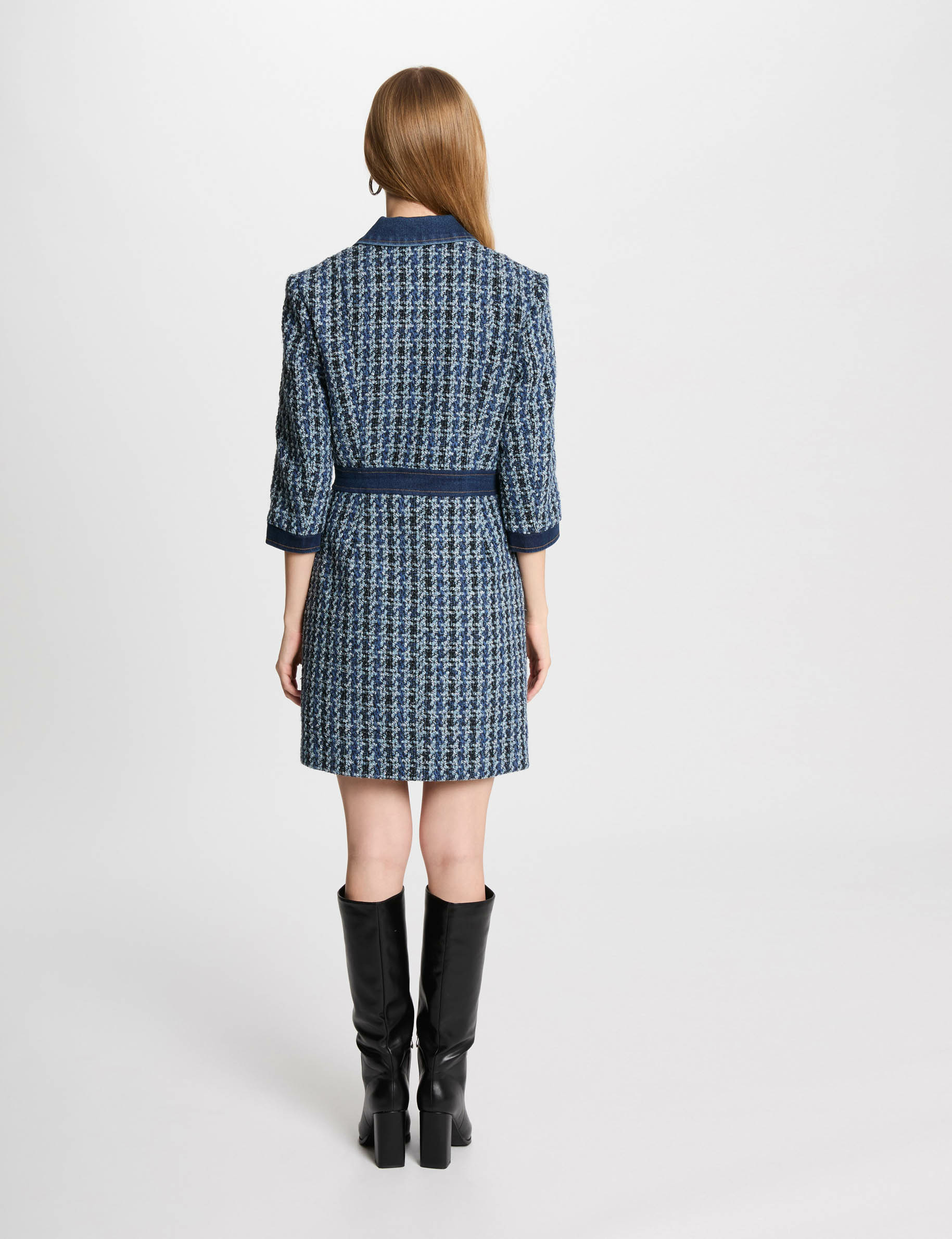 robe courte droite tweed multicolore femme Robe courte droite tweed multicolore femme