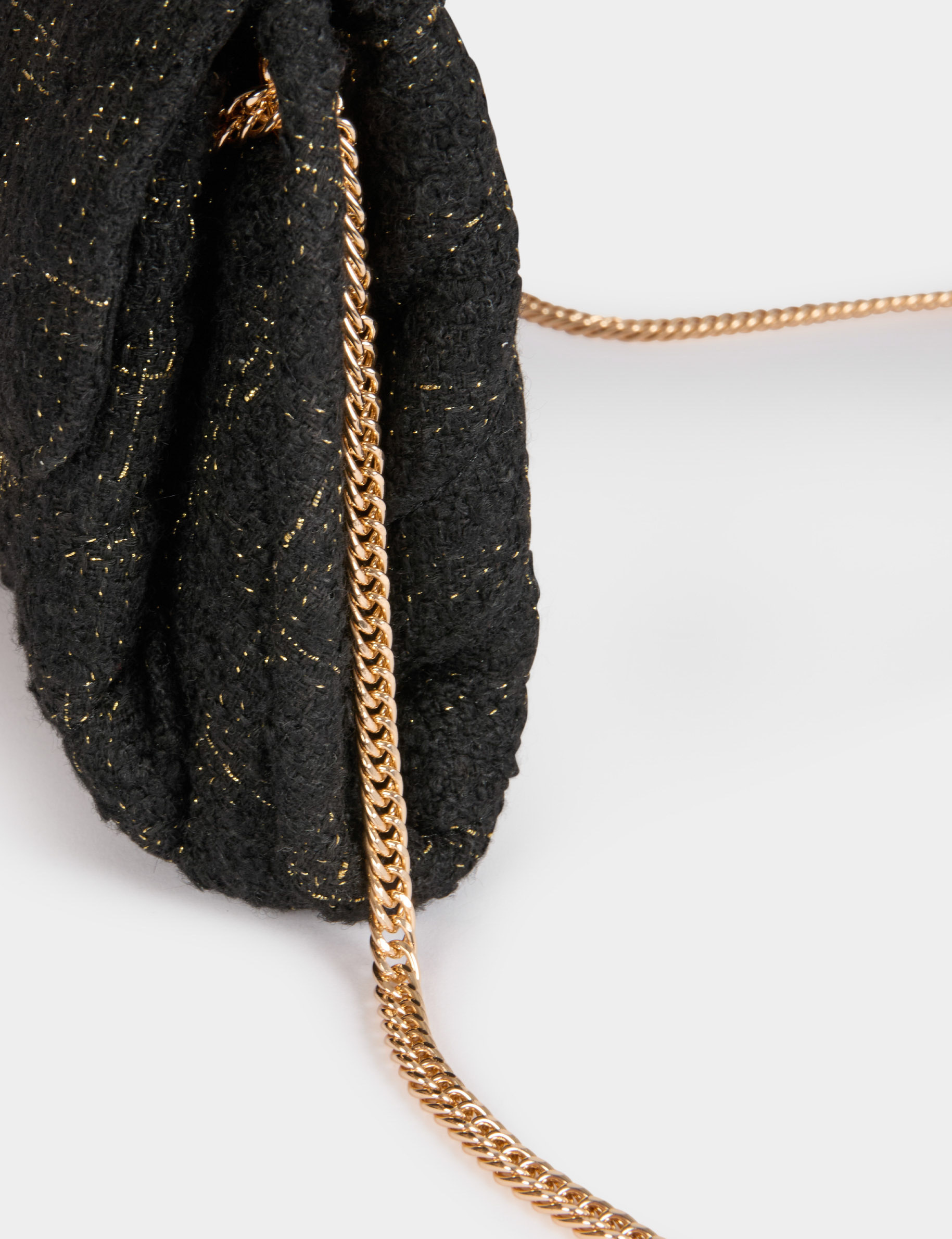 Pochette Harris Tweed Two By Two Avec Chaîne Amovible - Noir Et Gris - Neuf étiqueté