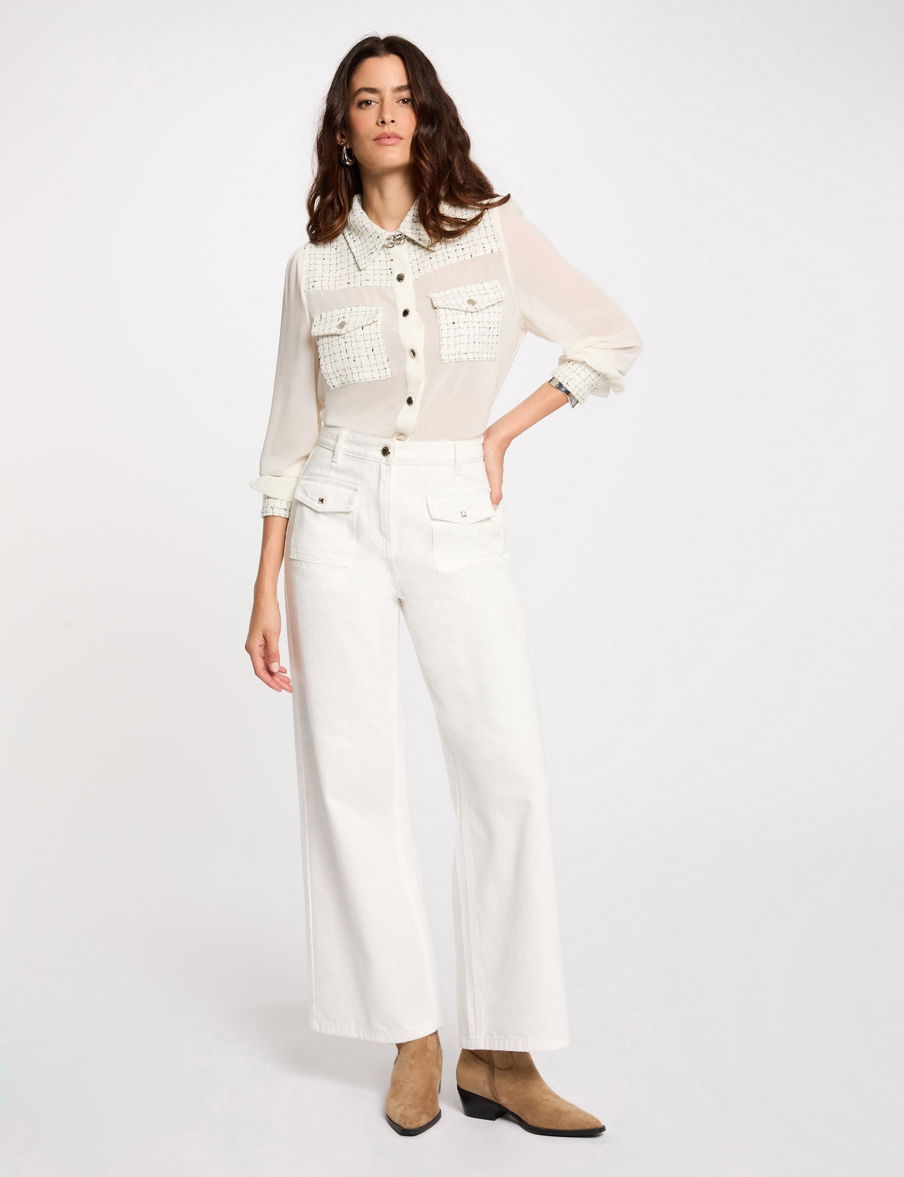 Chemise manches longues ivoire femme Morgan