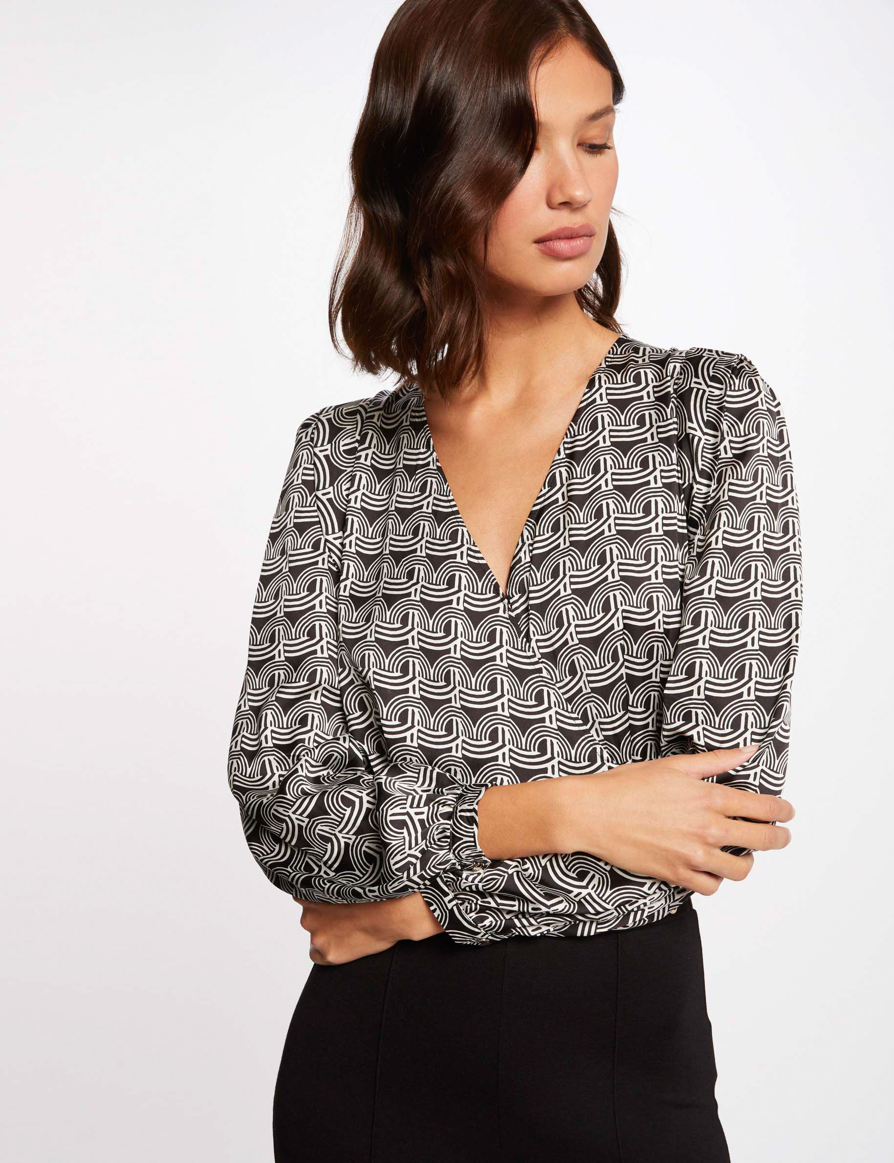 Blouse à Manches Longues Copenhagen Luxe - Taille 36 EU - Noir élégant - Occasion Très Bon état
