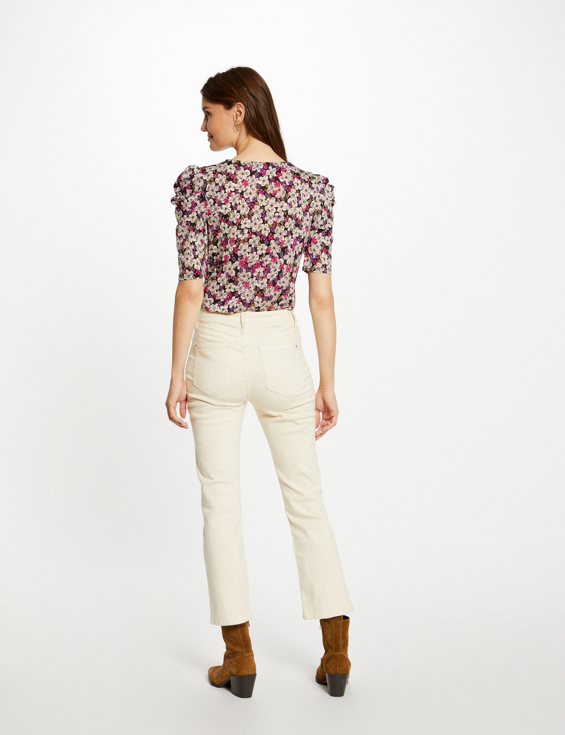 T-shirt manches courtes imprimé floral multico femme