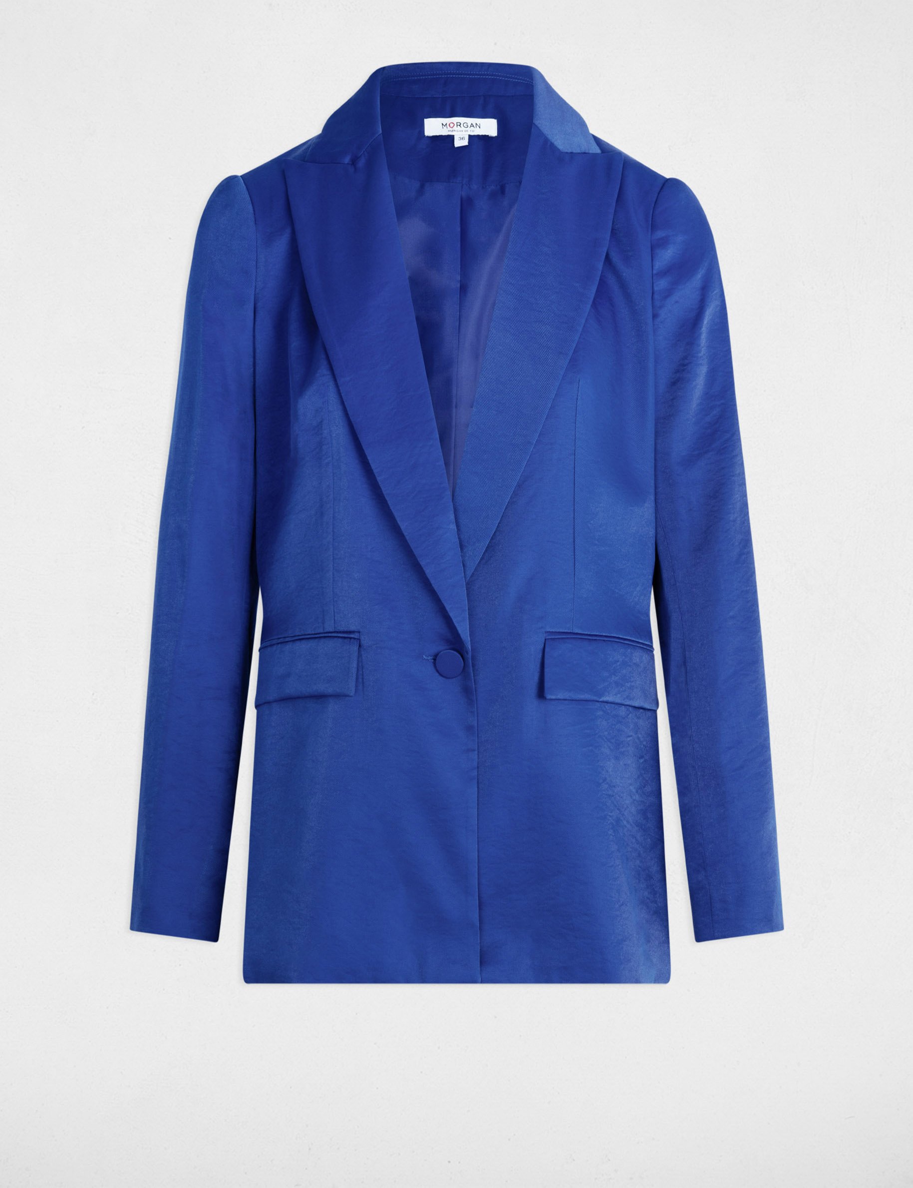 Blazer suédine bleu electrique femme